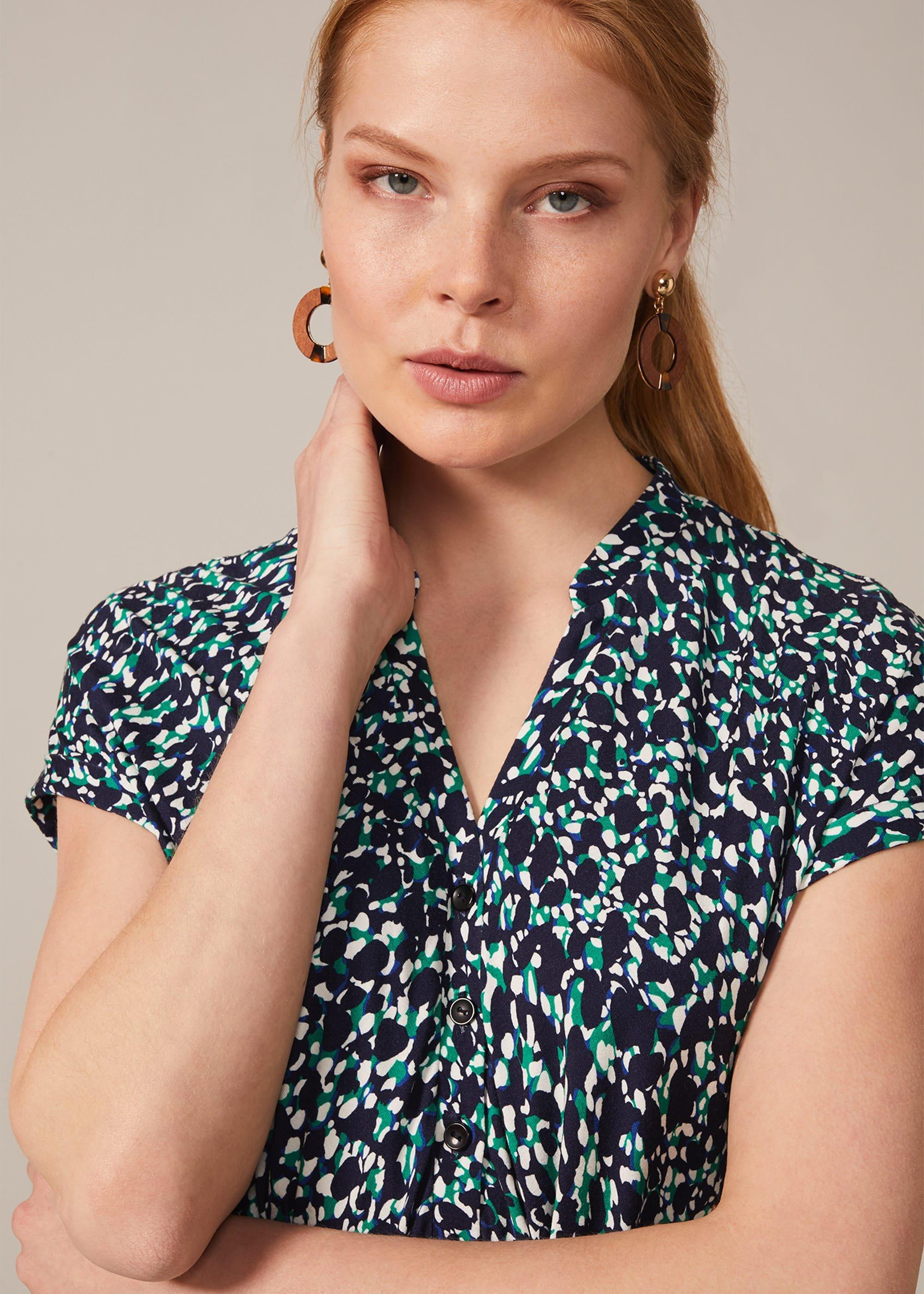 Carolina Printed Tie Front Dress