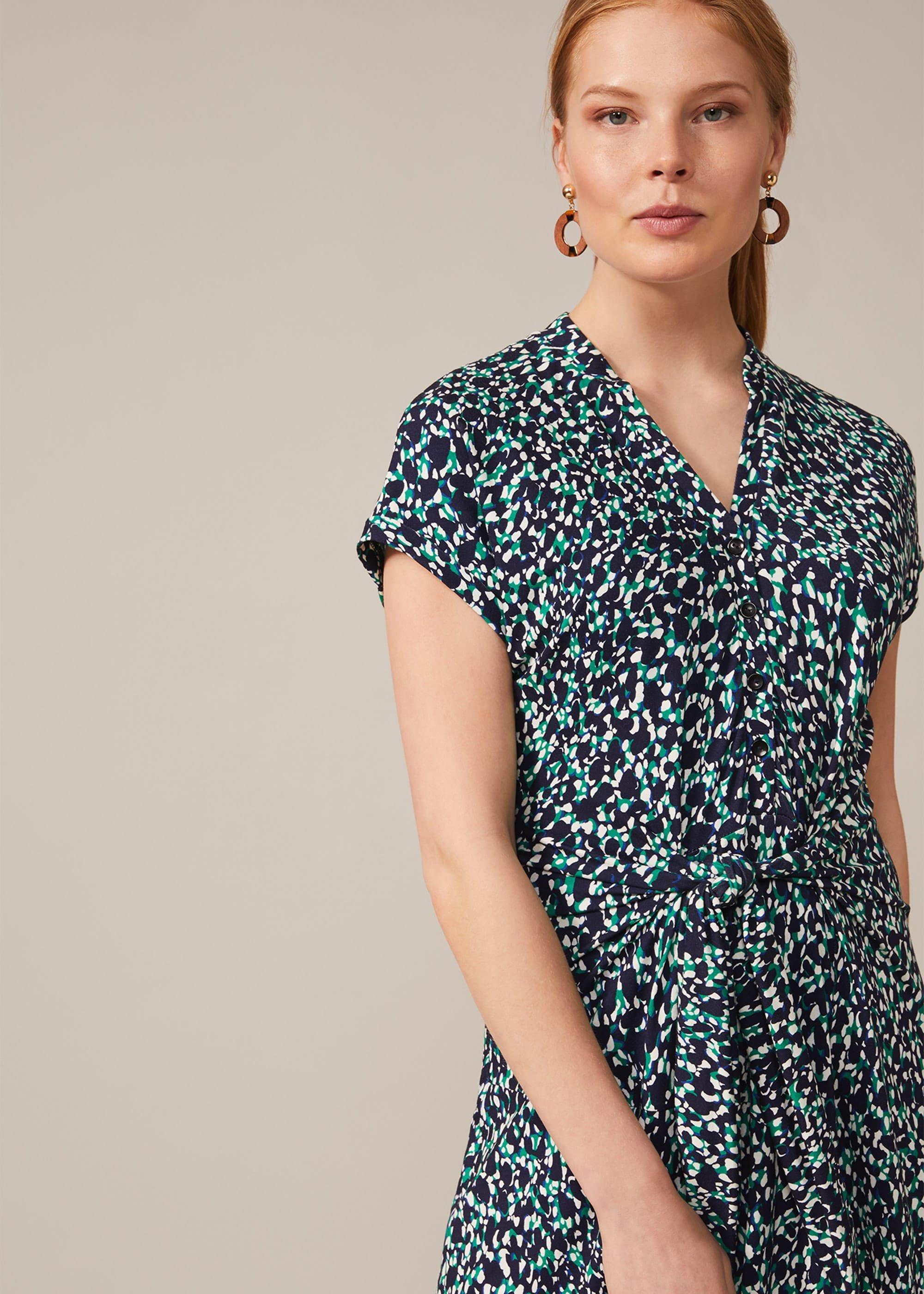 Carolina Printed Tie Front Dress
