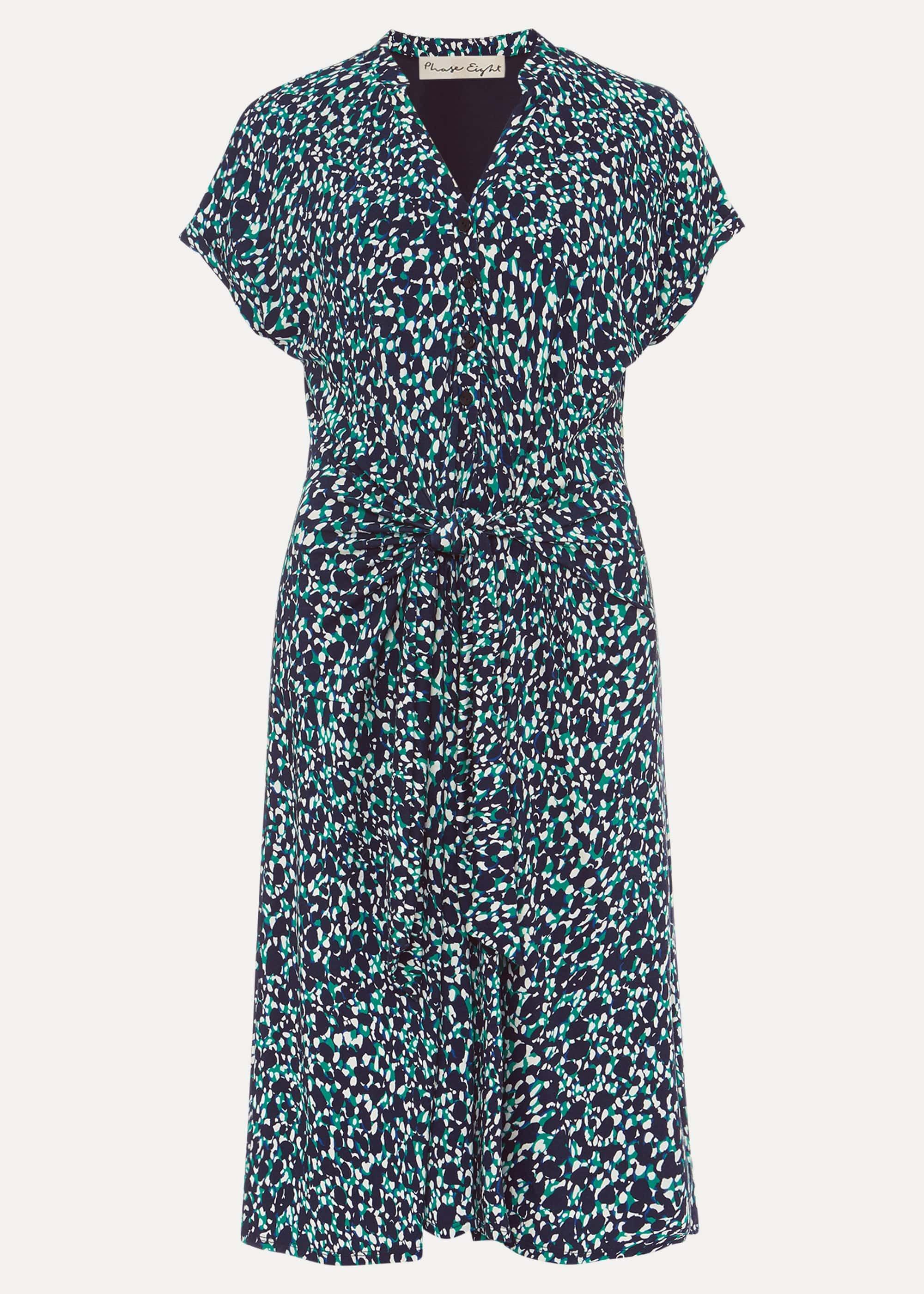 Carolina Printed Tie Front Dress