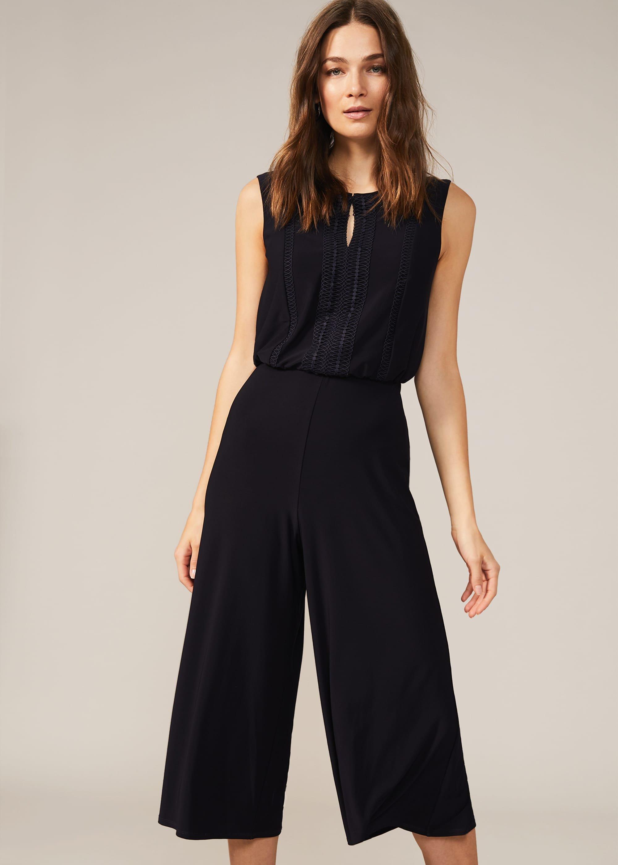 Brix Lace Trim Culotte Jumpsuit
