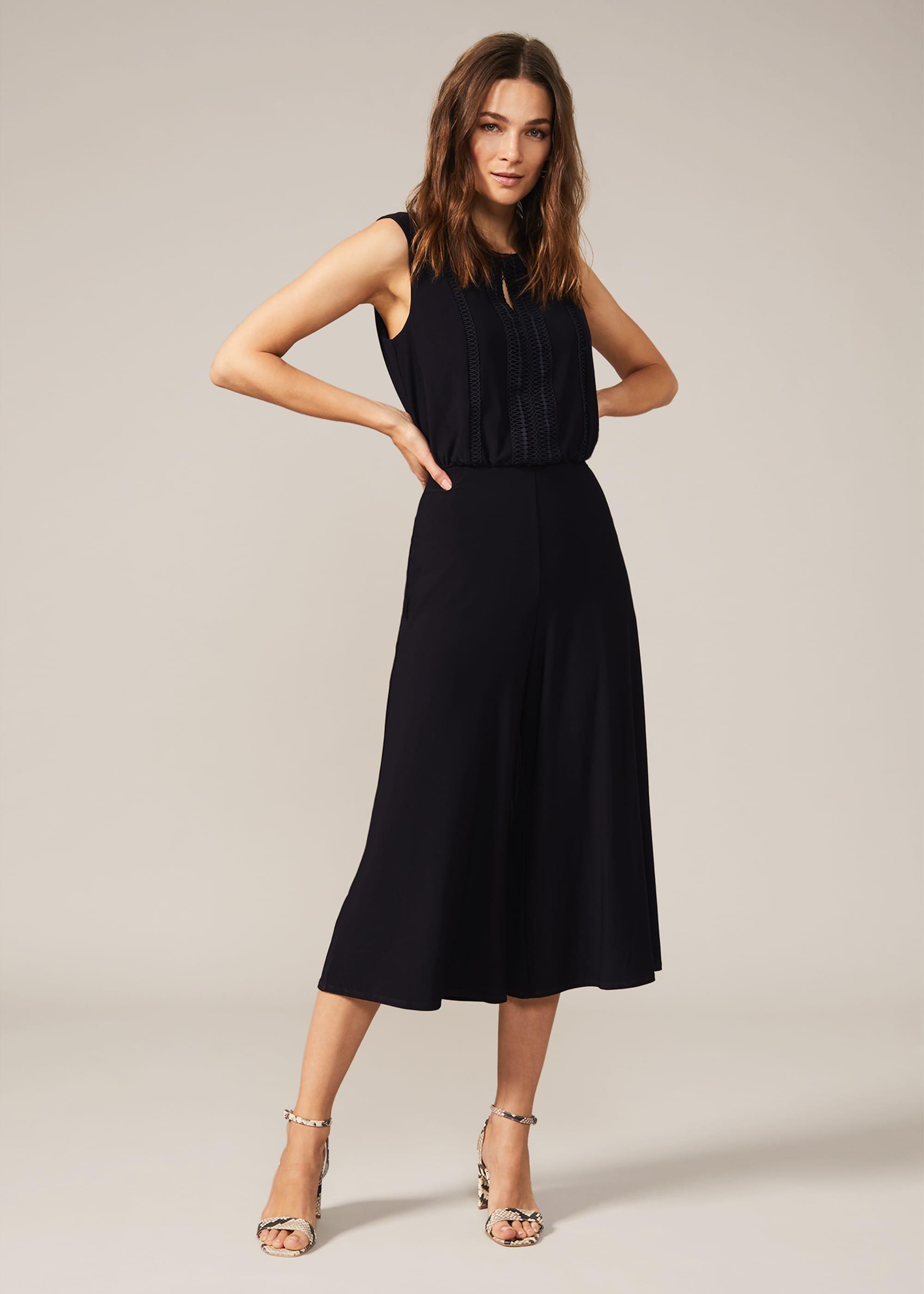 Brix Lace Trim Culotte Jumpsuit