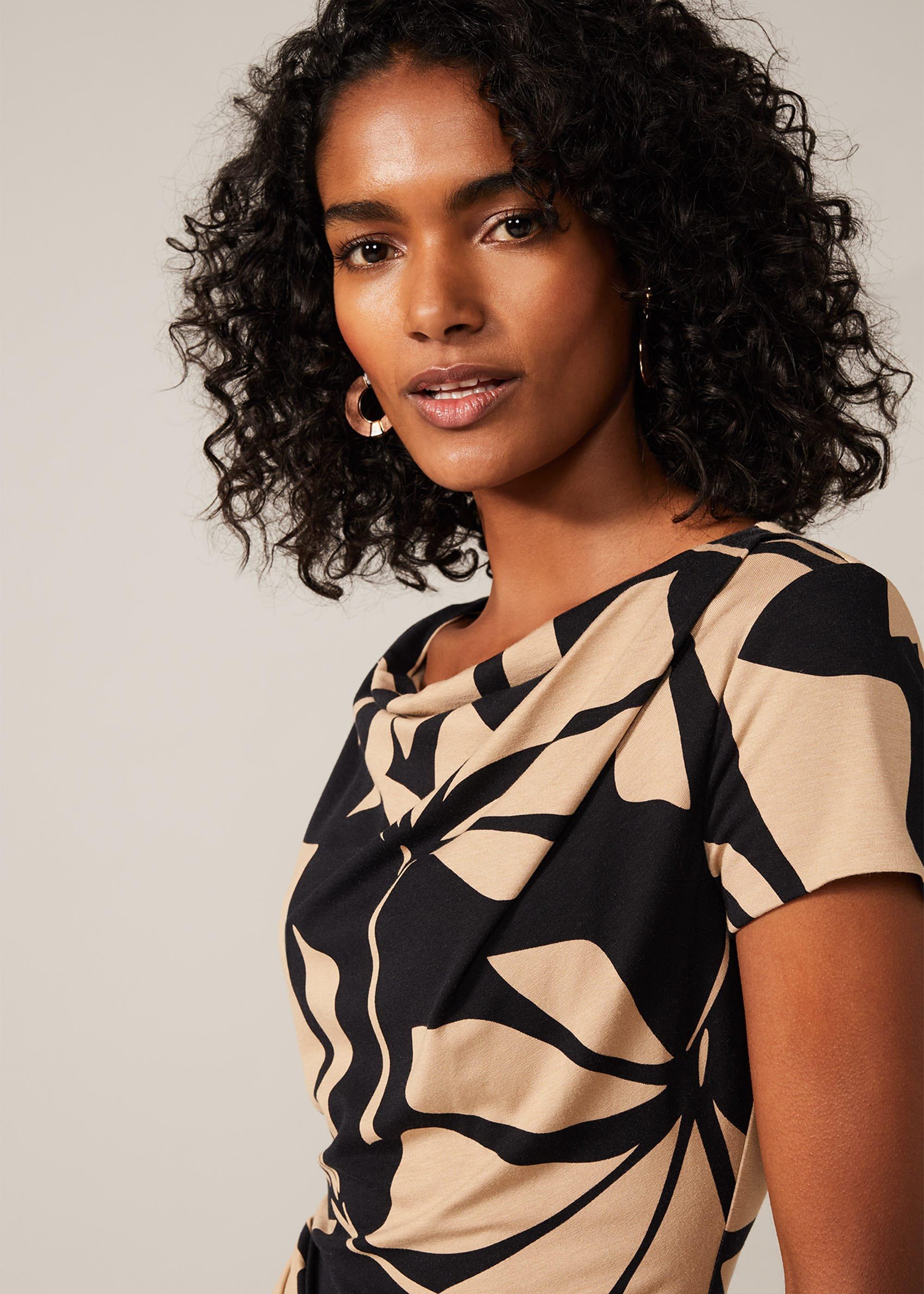 Kadia Palm Print Jersey Dress