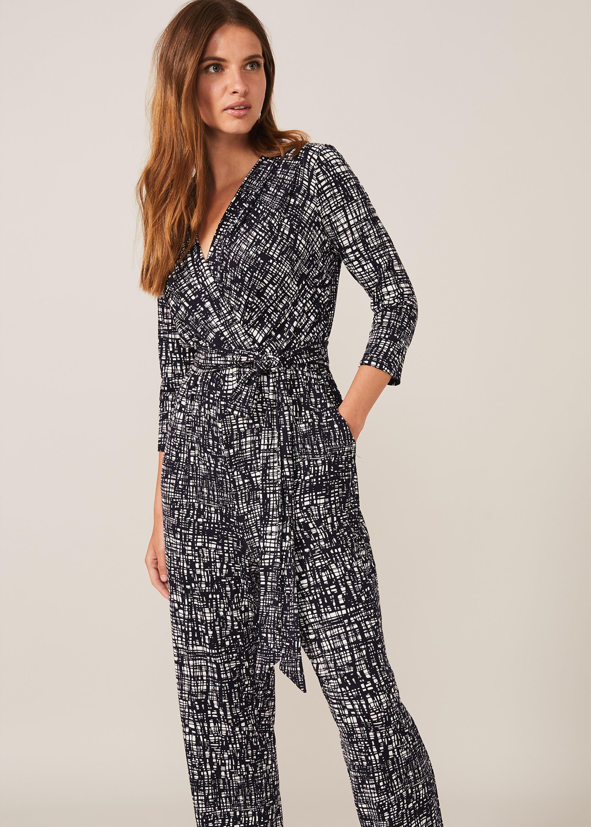 Ezra Abstract Wrap Jumpsuit