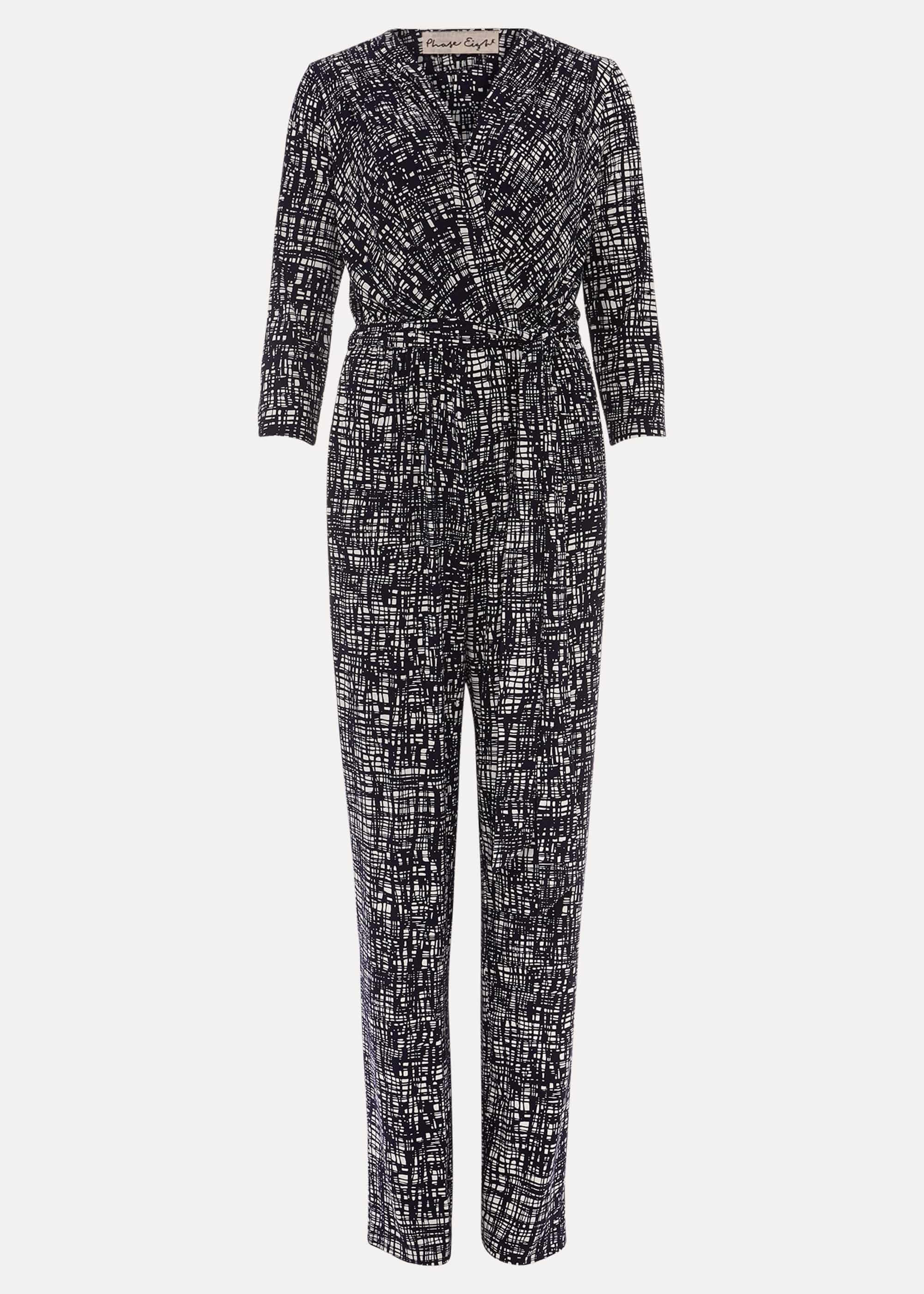 Ezra Abstract Wrap Jumpsuit