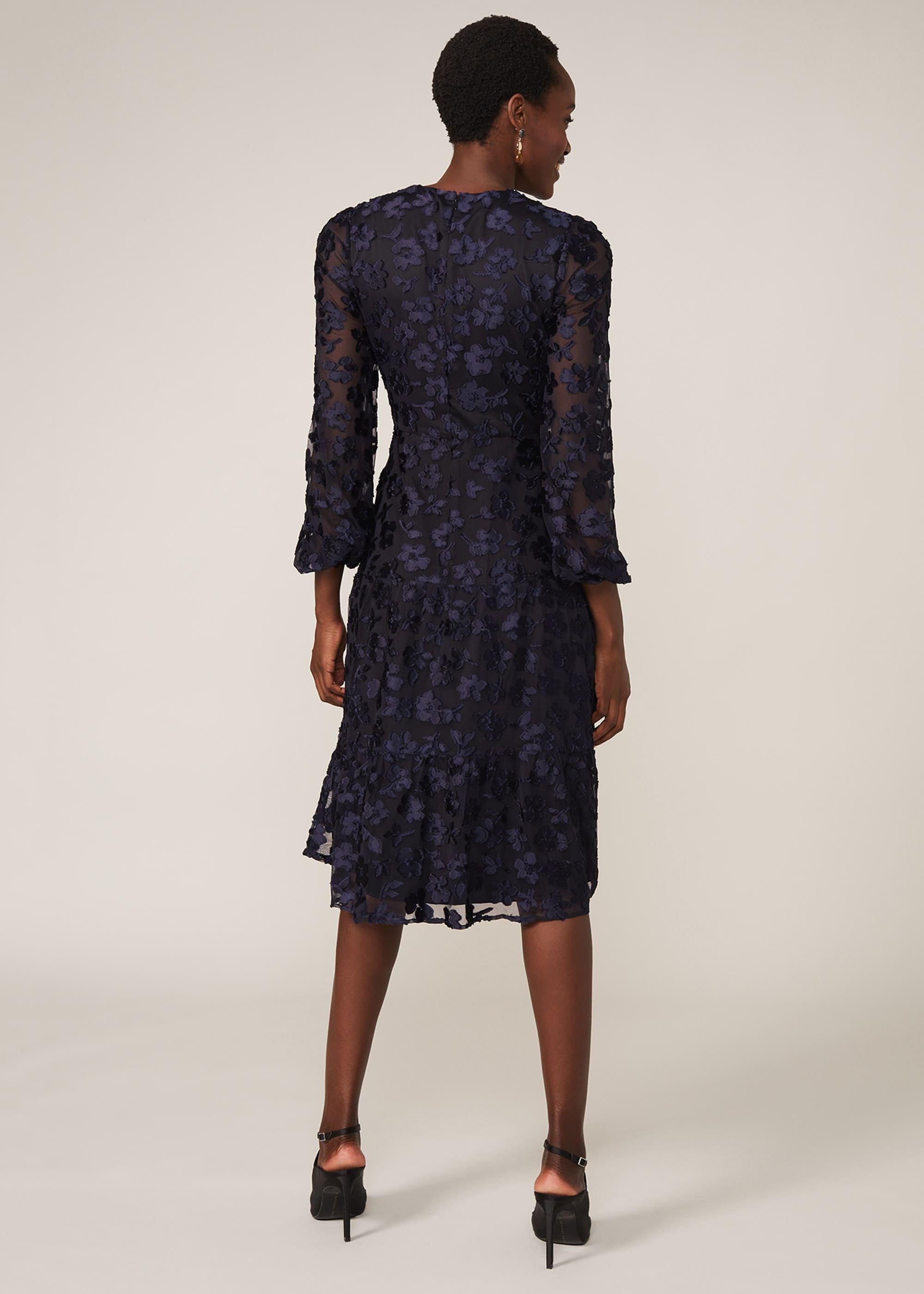 Rhona Floral Flocked Dress