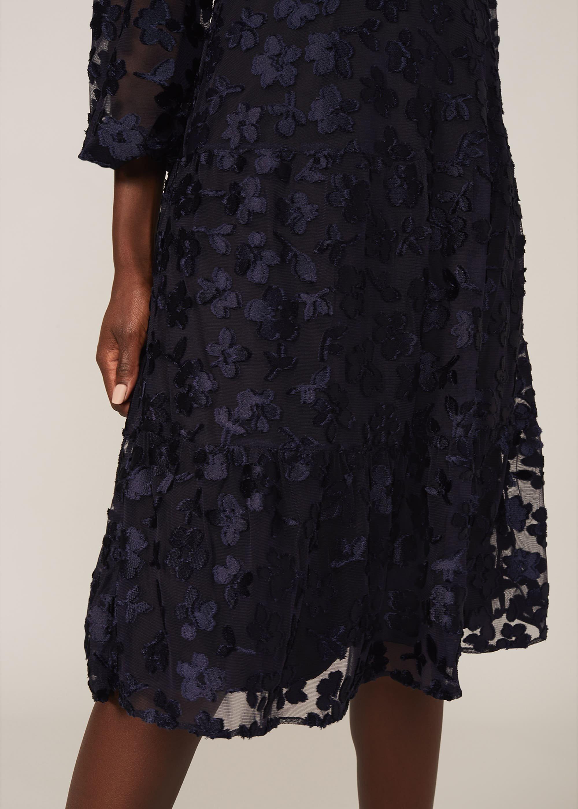 Rhona Floral Flocked Dress