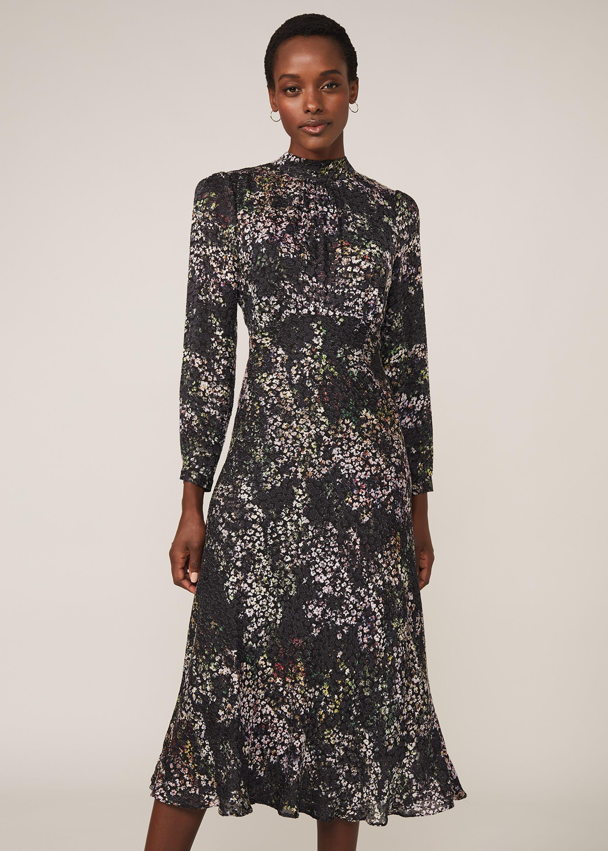 Elinore Printed Burnout Dress