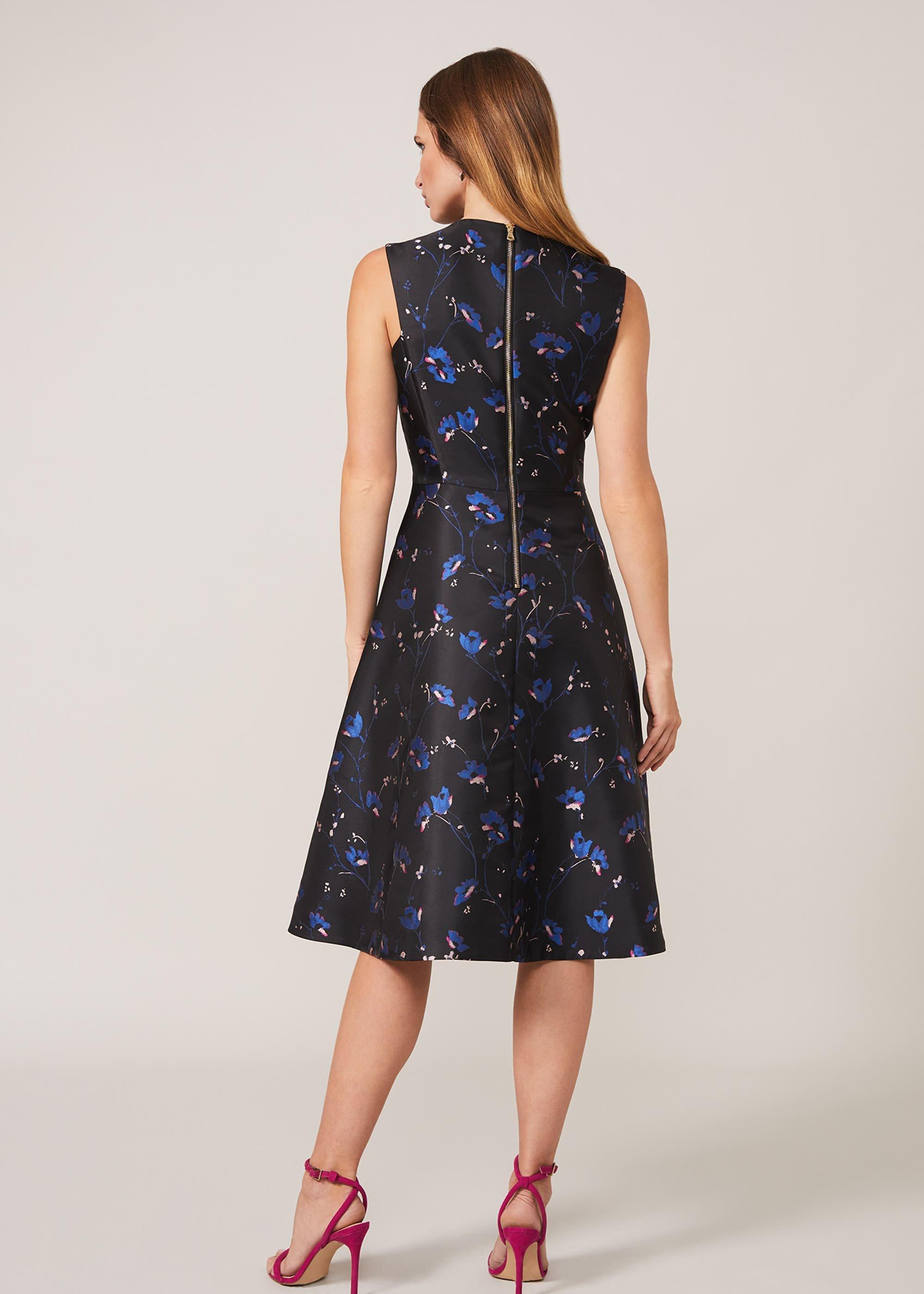 Ottilie Floral Jacquard Fit And Flare Dress