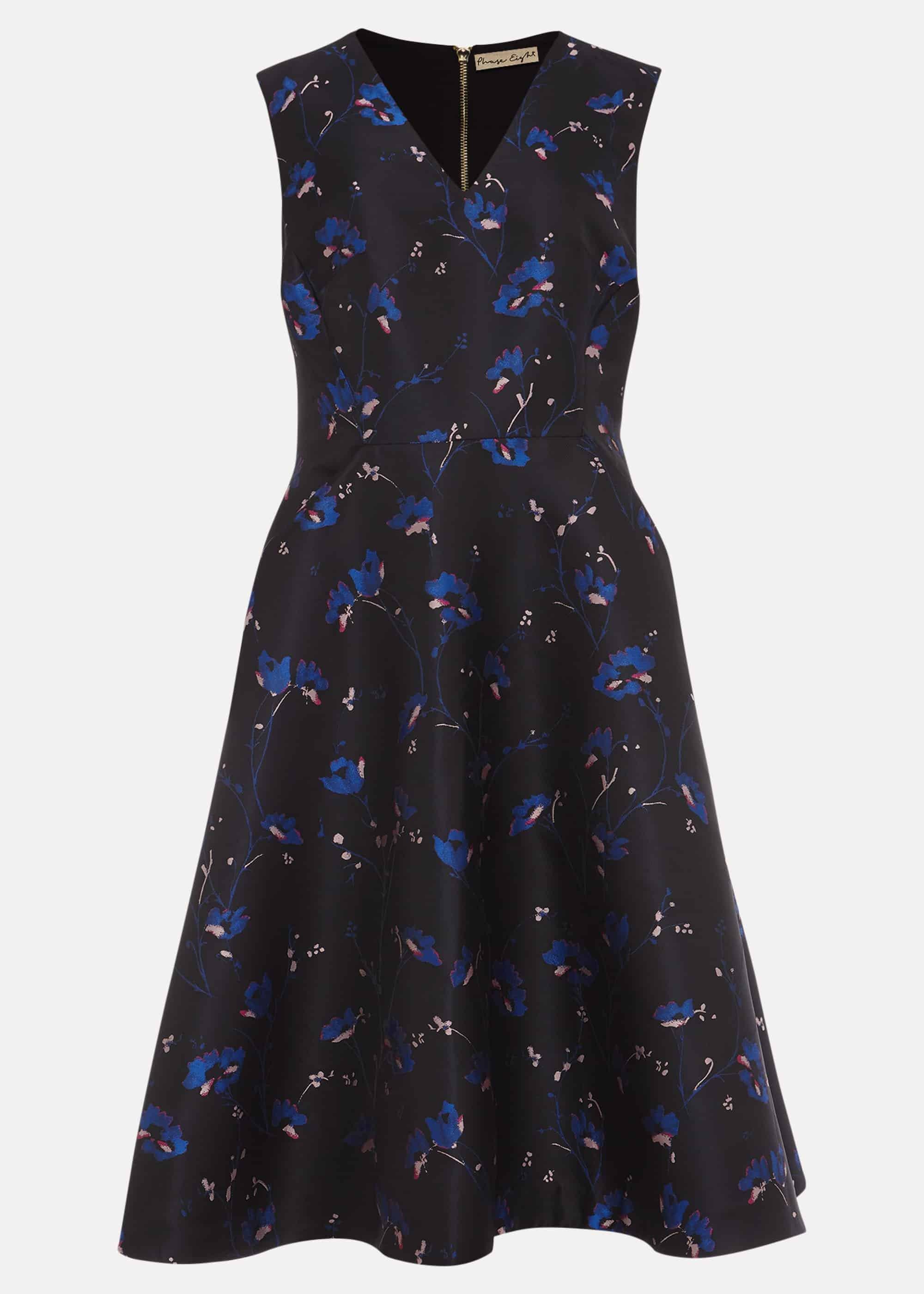 Ottilie Floral Jacquard Fit And Flare Dress