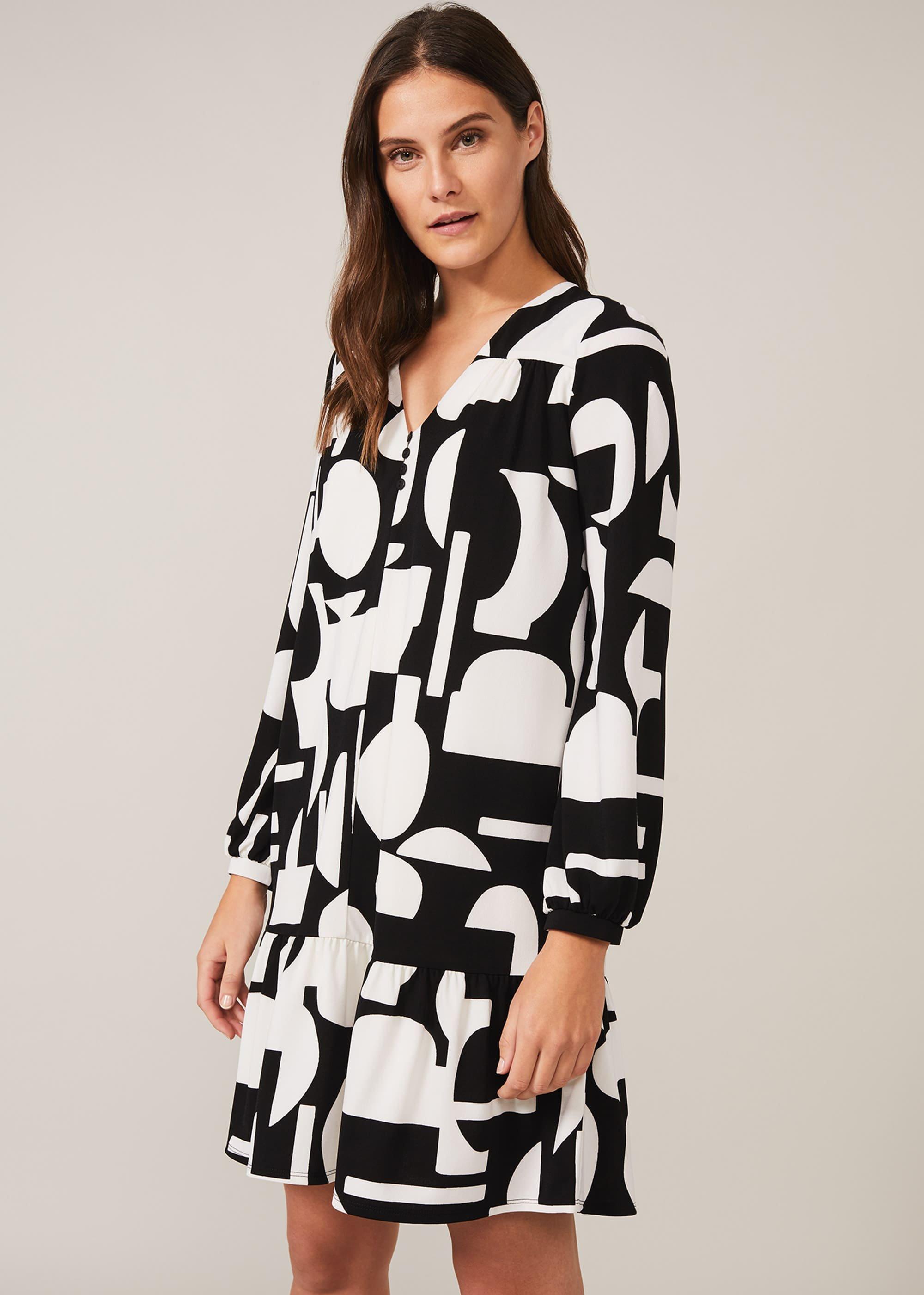 Lois Geo Print Jersey Swing Dress
