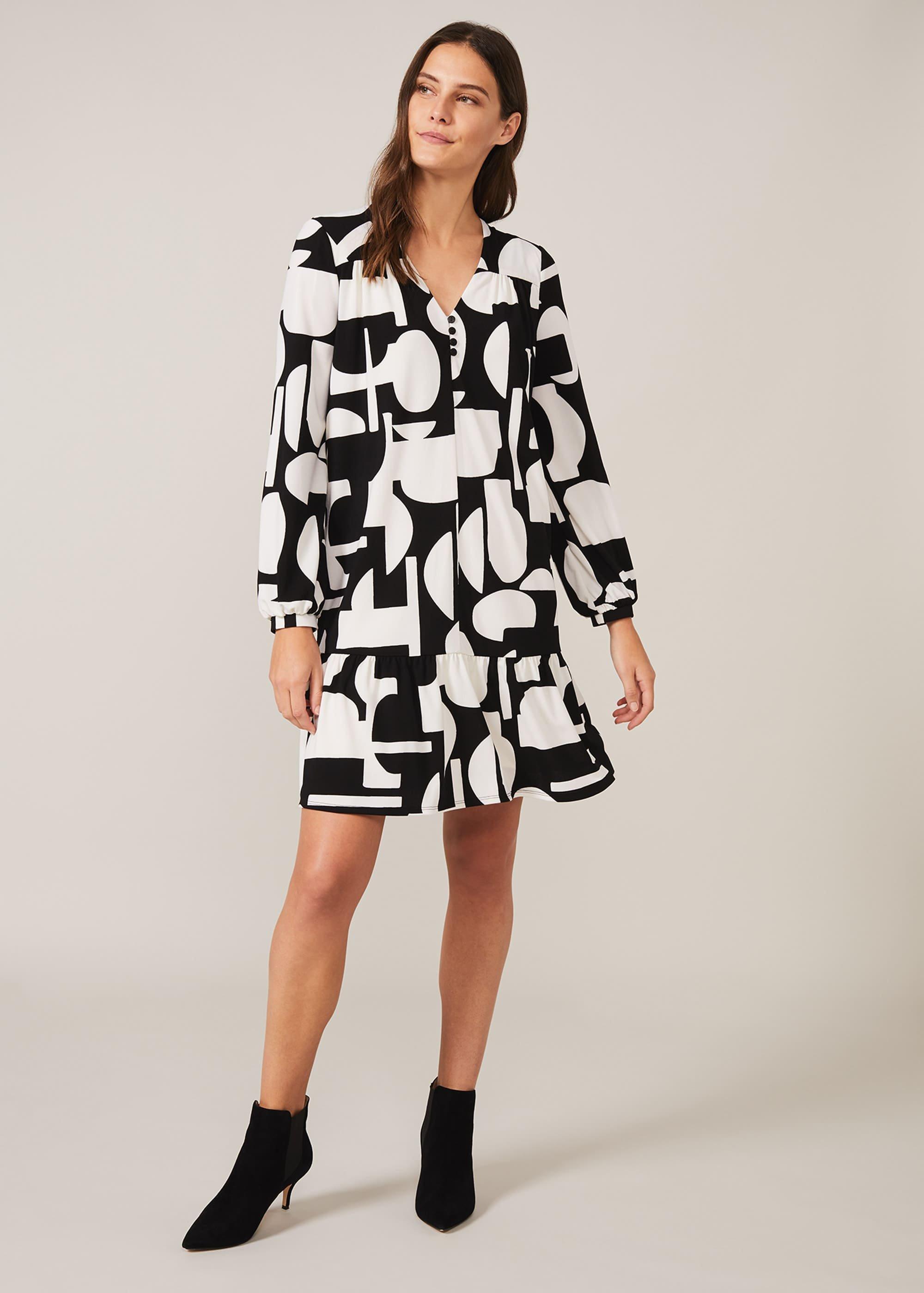 Lois Geo Print Jersey Swing Dress