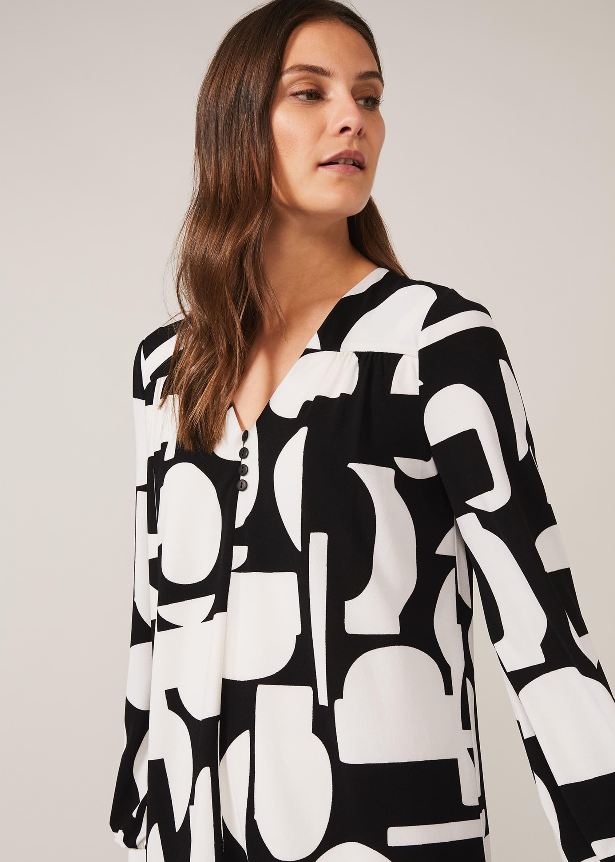 Lois Geo Print Jersey Swing Dress