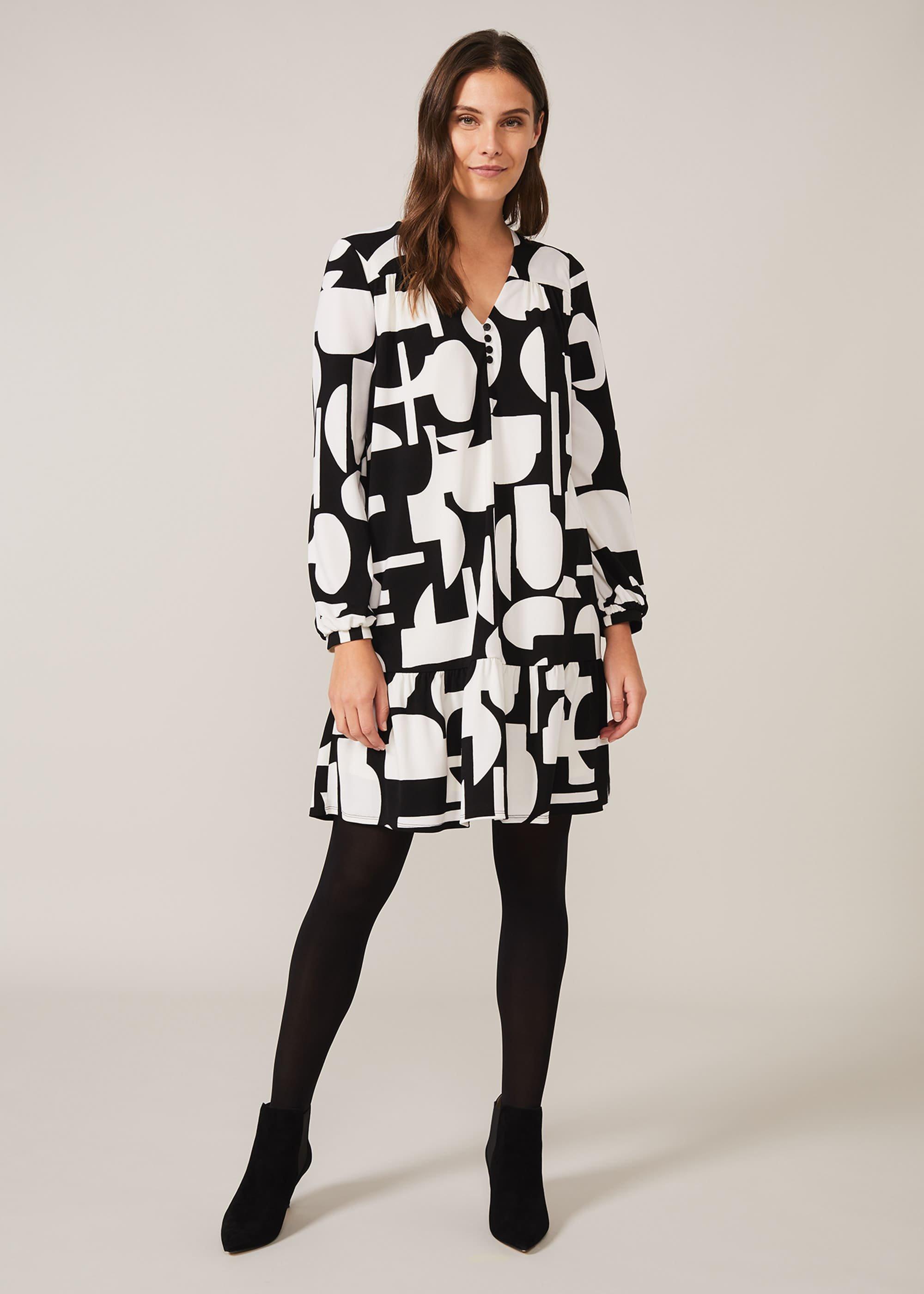 Lois Geo Print Jersey Swing Dress