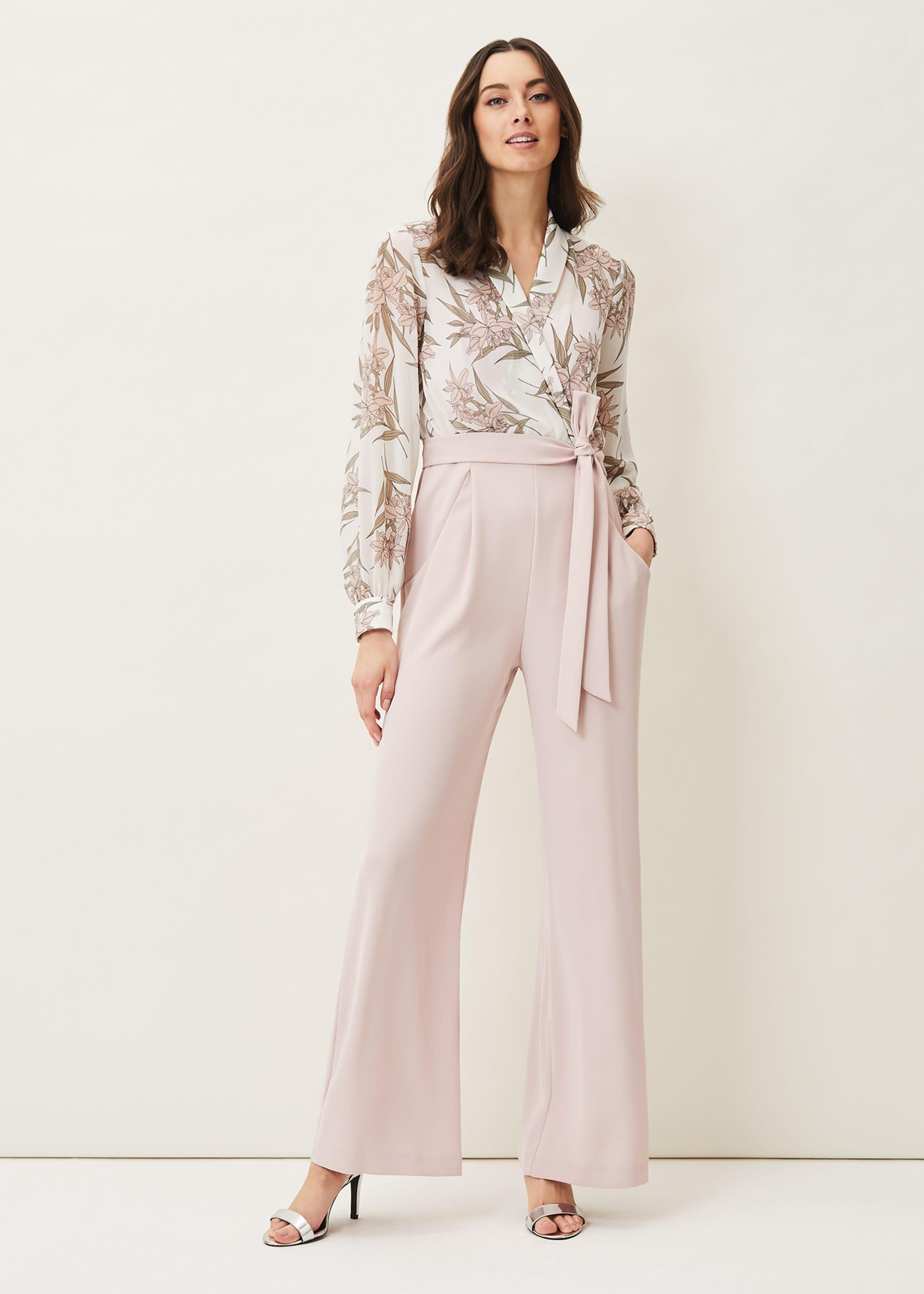 Gracen Palm Print Bodice Jumpsuit