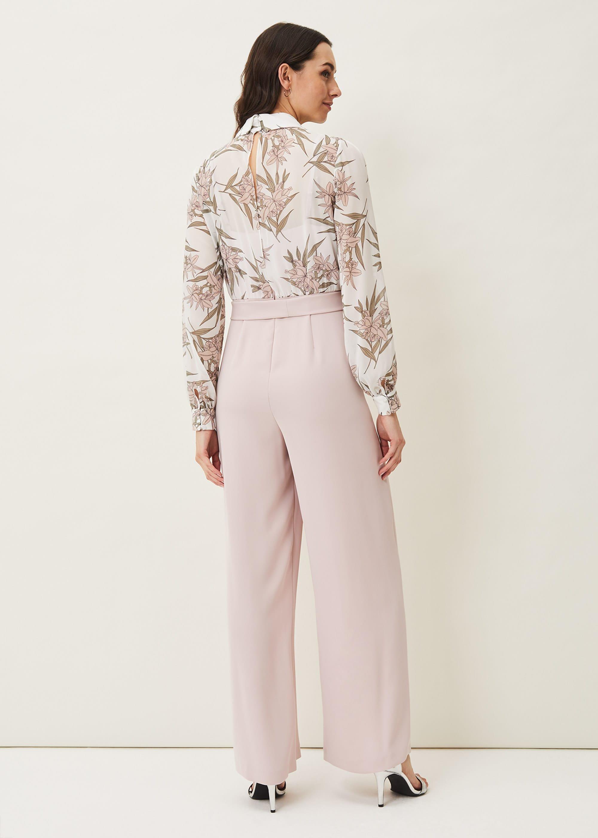 Gracen Palm Print Bodice Jumpsuit