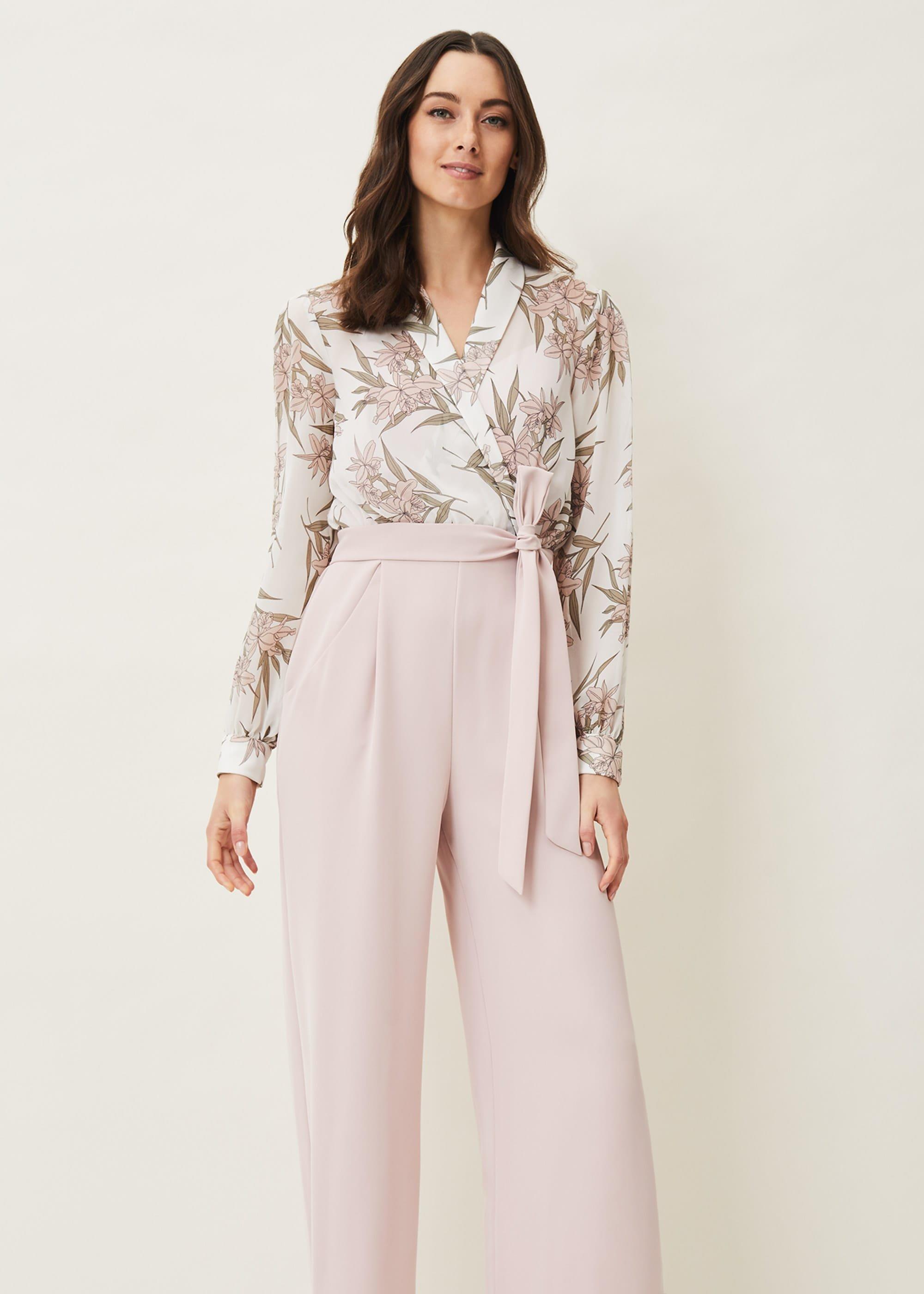 Gracen Palm Print Bodice Jumpsuit