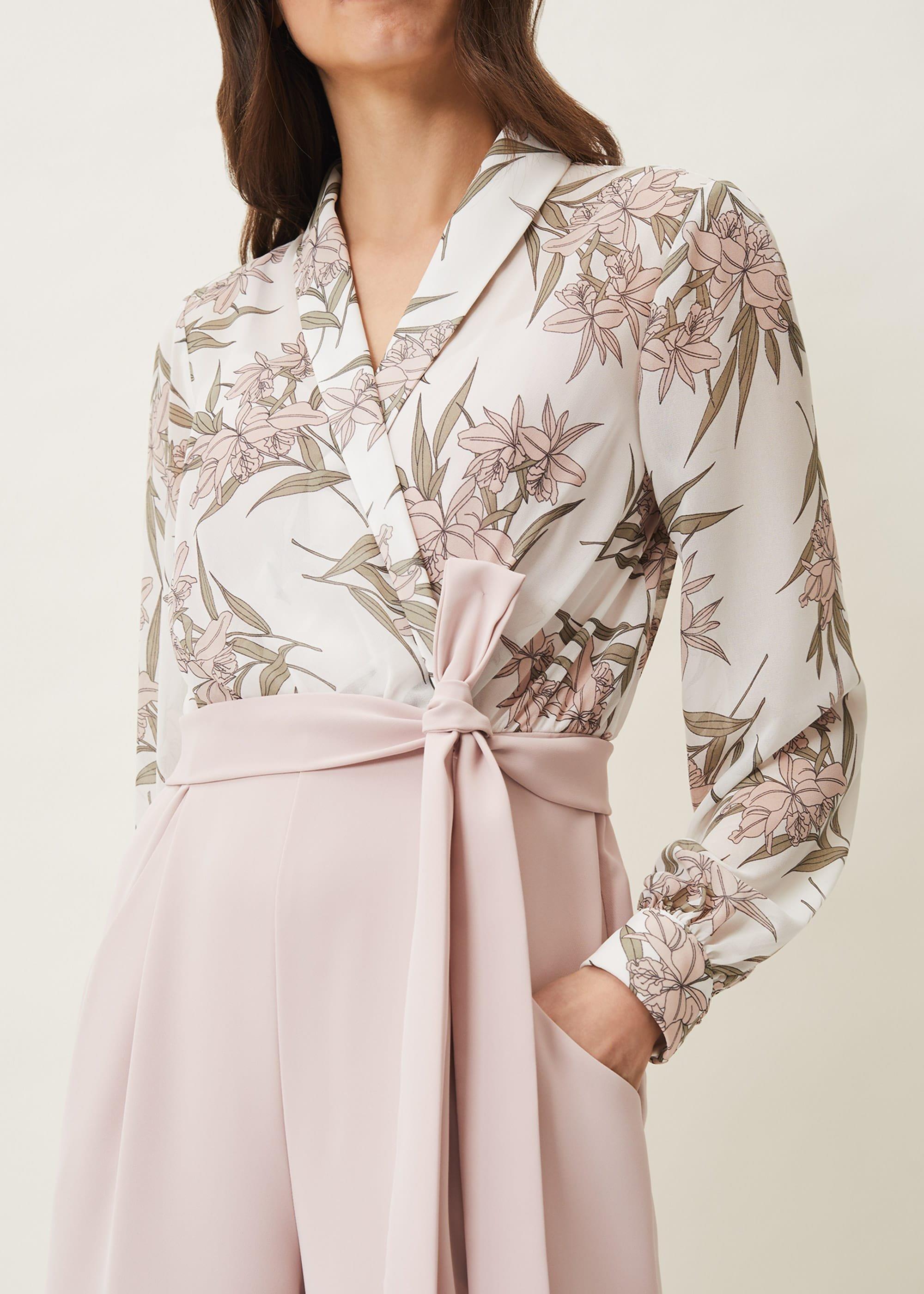 Gracen Palm Print Bodice Jumpsuit