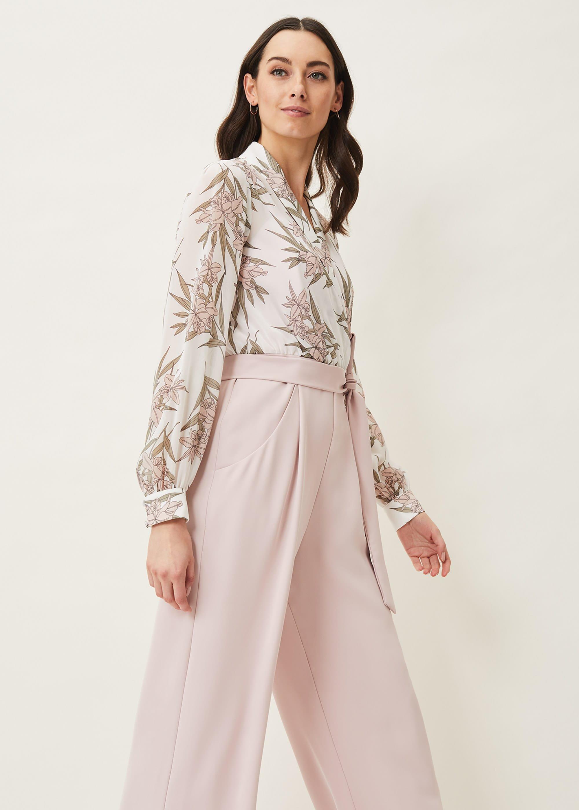 Gracen Palm Print Bodice Jumpsuit