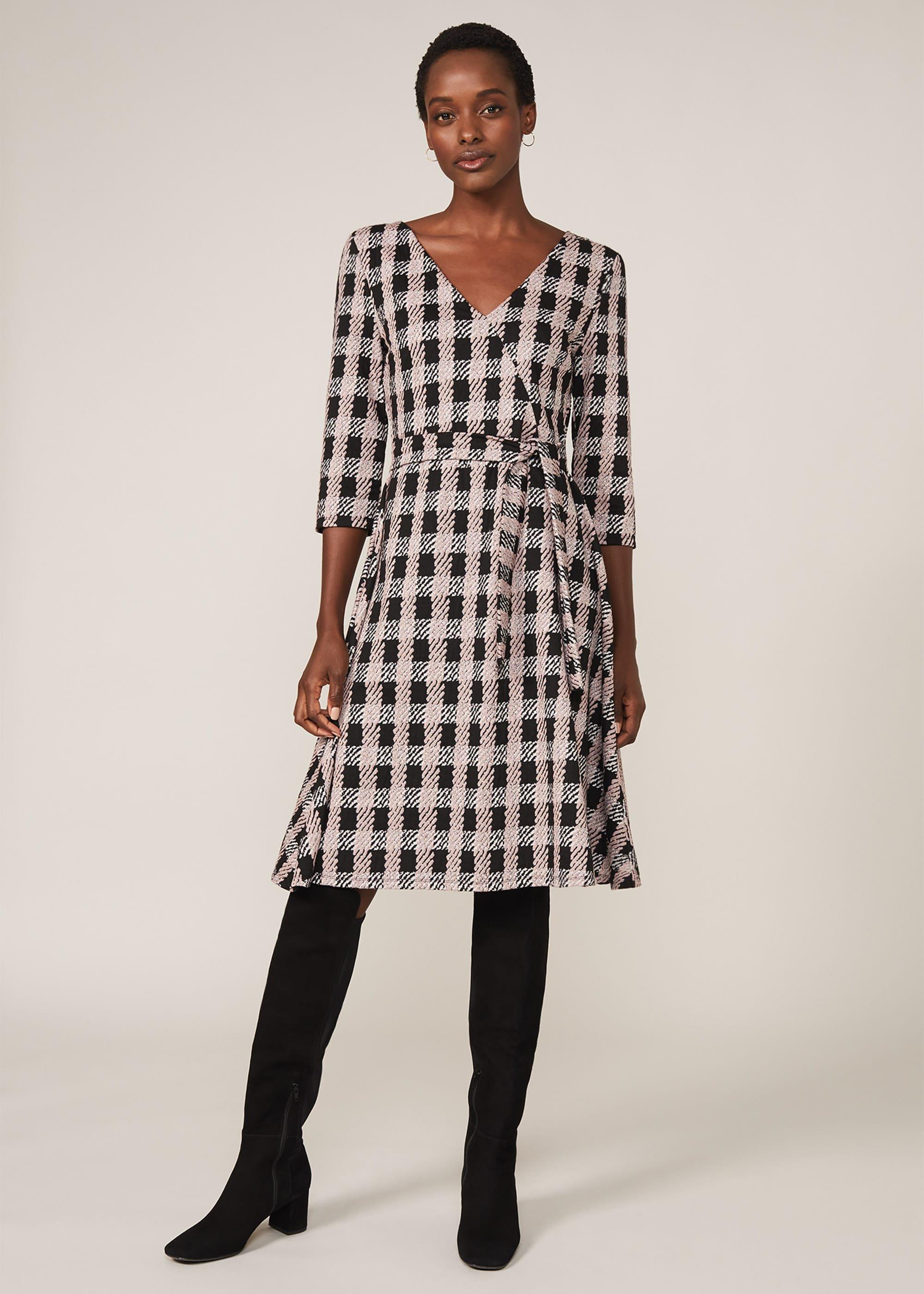 Ava Check Tie Waist Dress