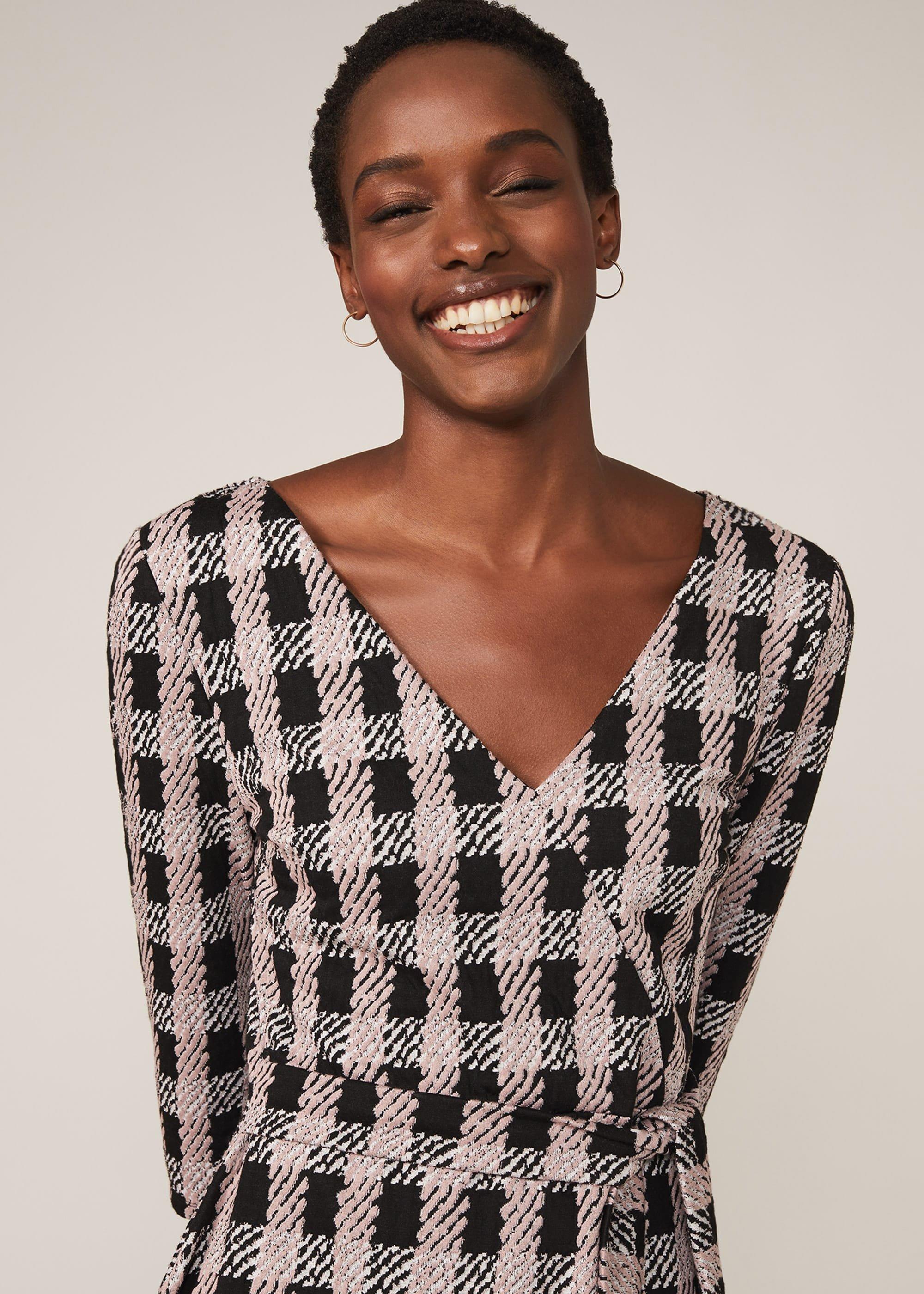Ava Check Tie Waist Dress