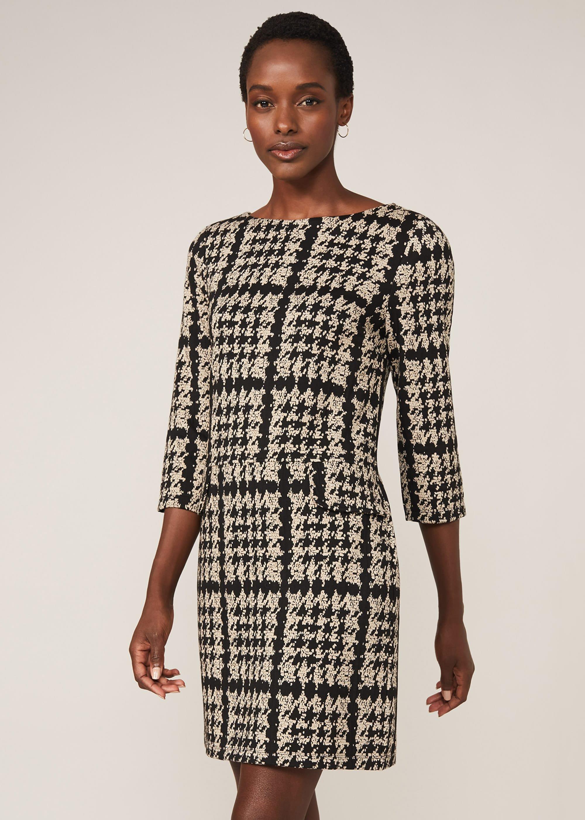 Amani Houndstooth Check Tunic Dress