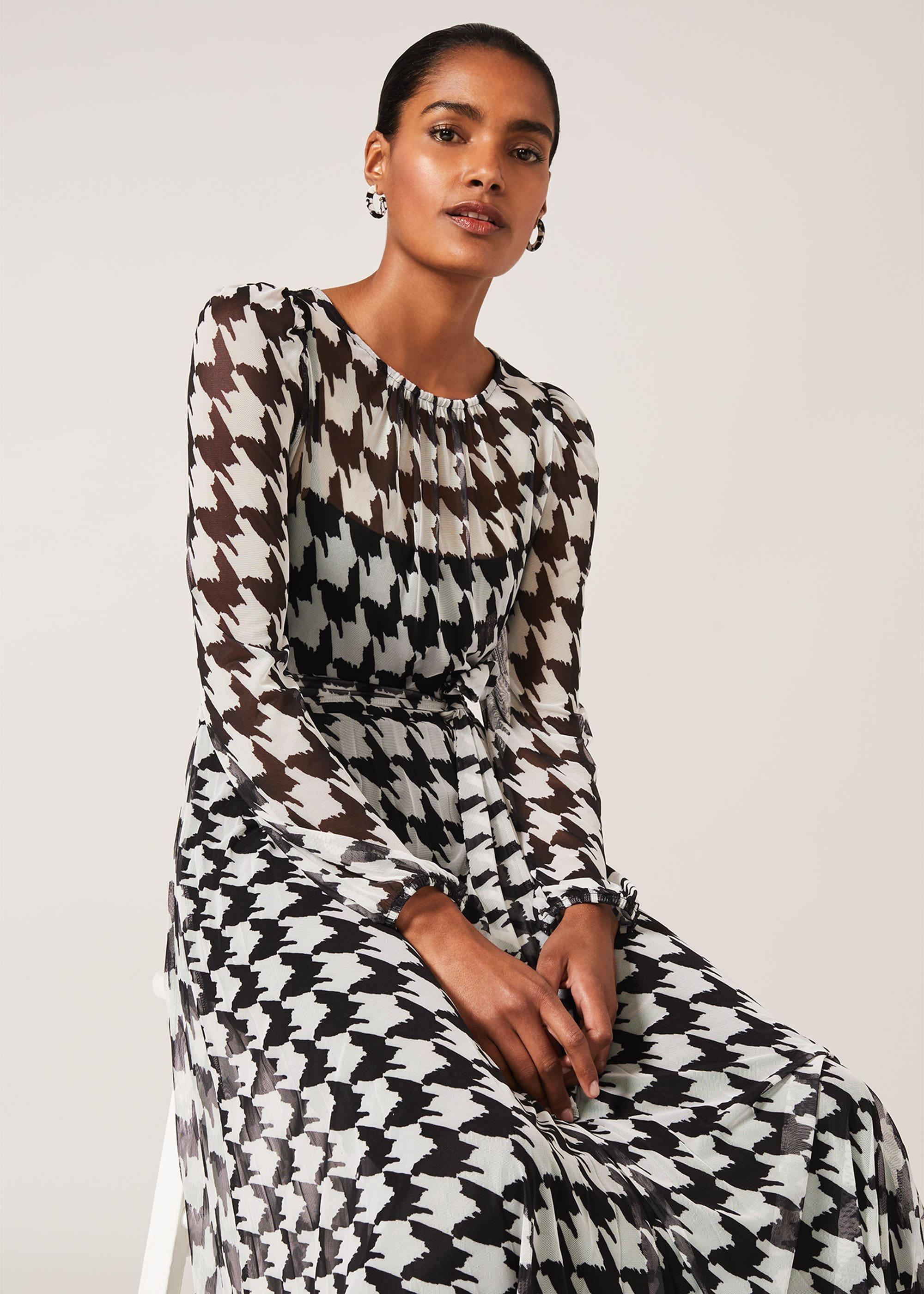 Raina Houndstooth Jersey Dress