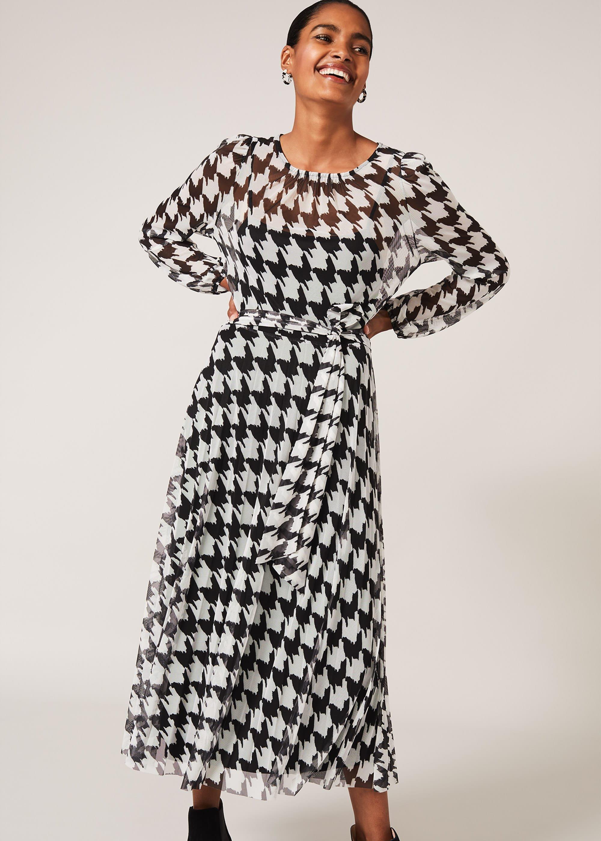 Raina Houndstooth Jersey Dress