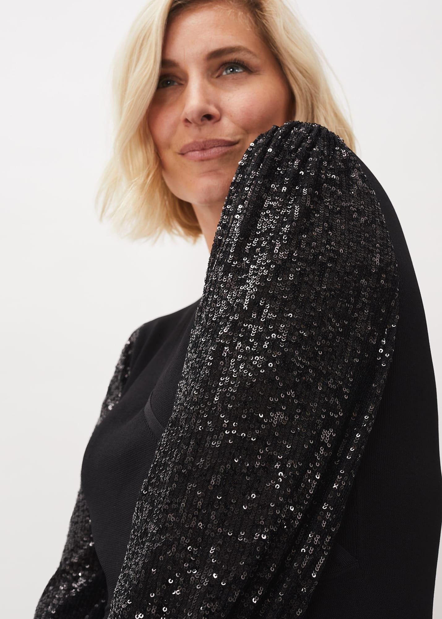 Glynis Sequin Knitted Wrap Dress