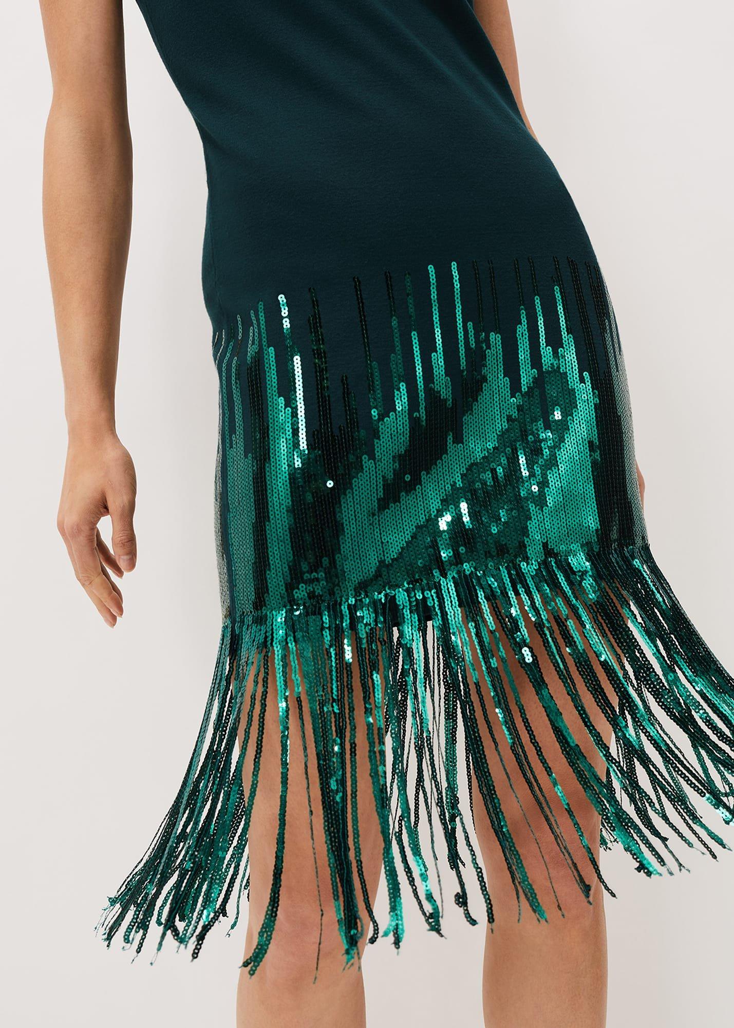 Ferne Sequin Fringe Knitted Dress