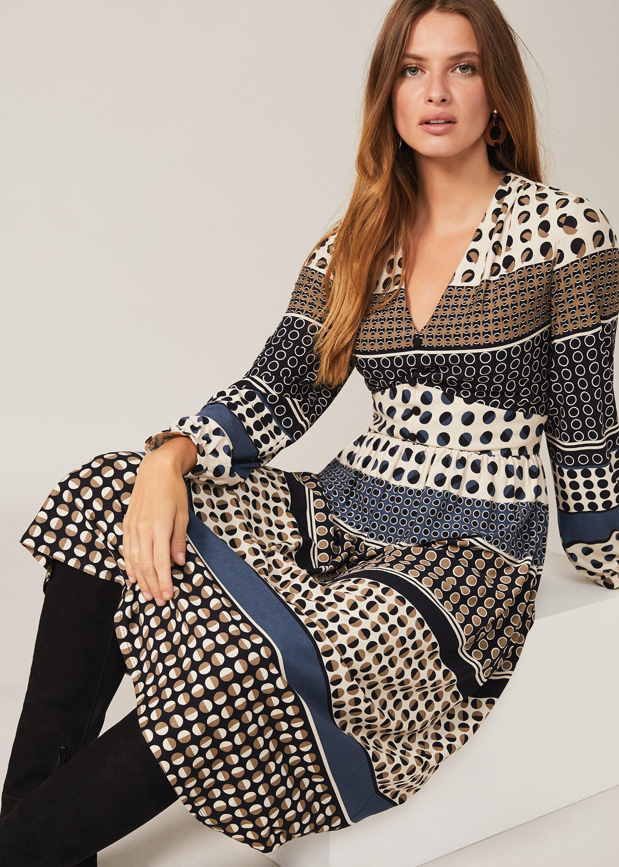 Jacinta Spot Print Dress