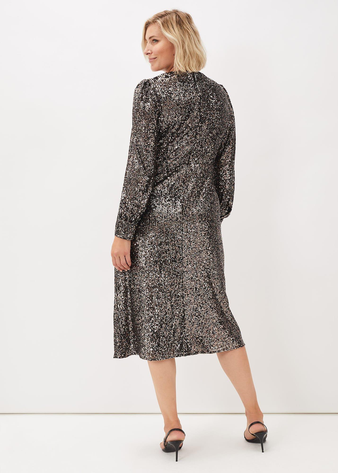 Haisley Sequin Sleeved Dress