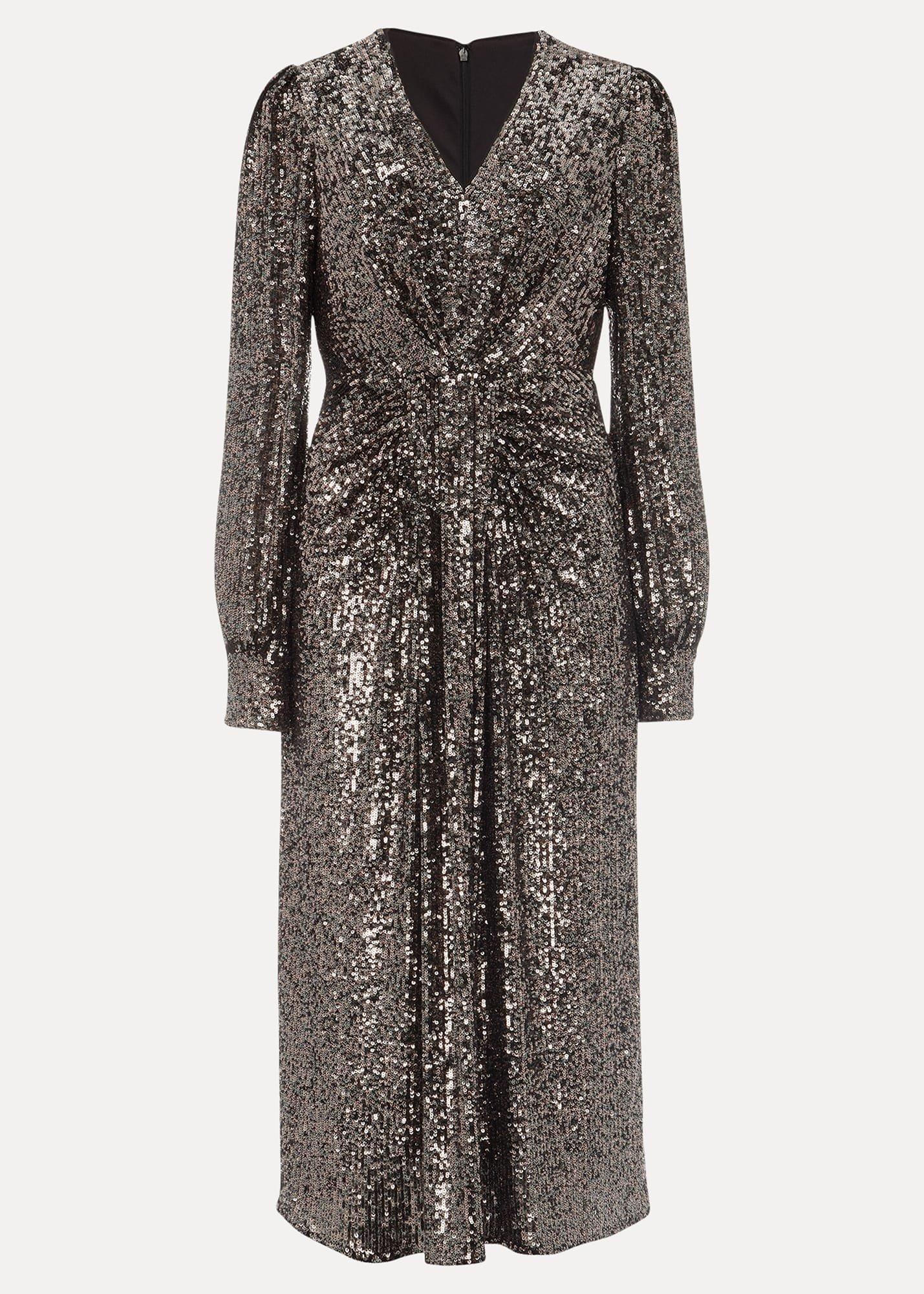 Haisley Sequin Sleeved Dress
