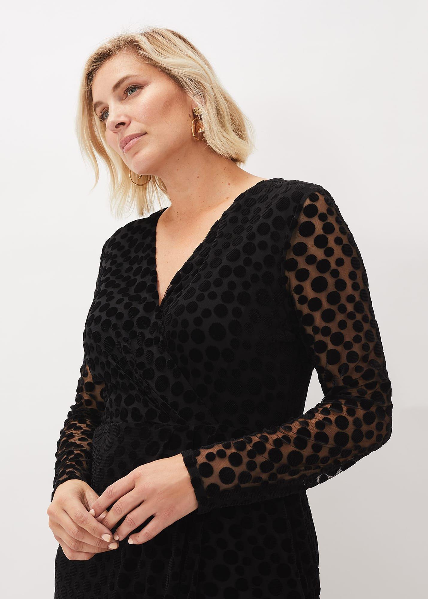 Sassy Spot Velvet Dress