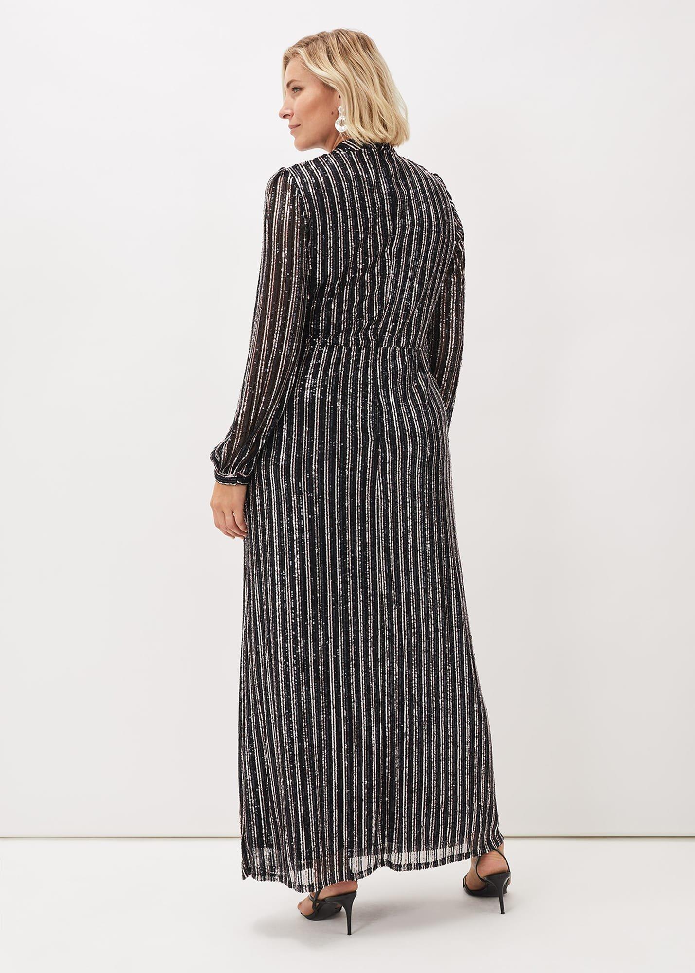Jaylin Sequin Stripe Maxi Dress