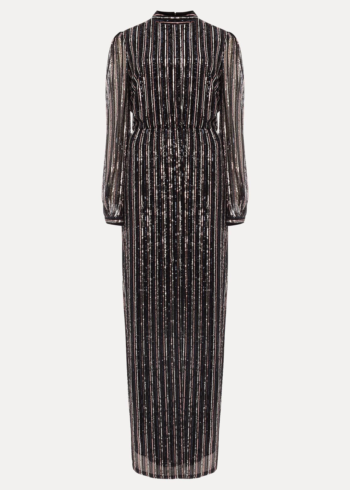 Jaylin Sequin Stripe Maxi Dress