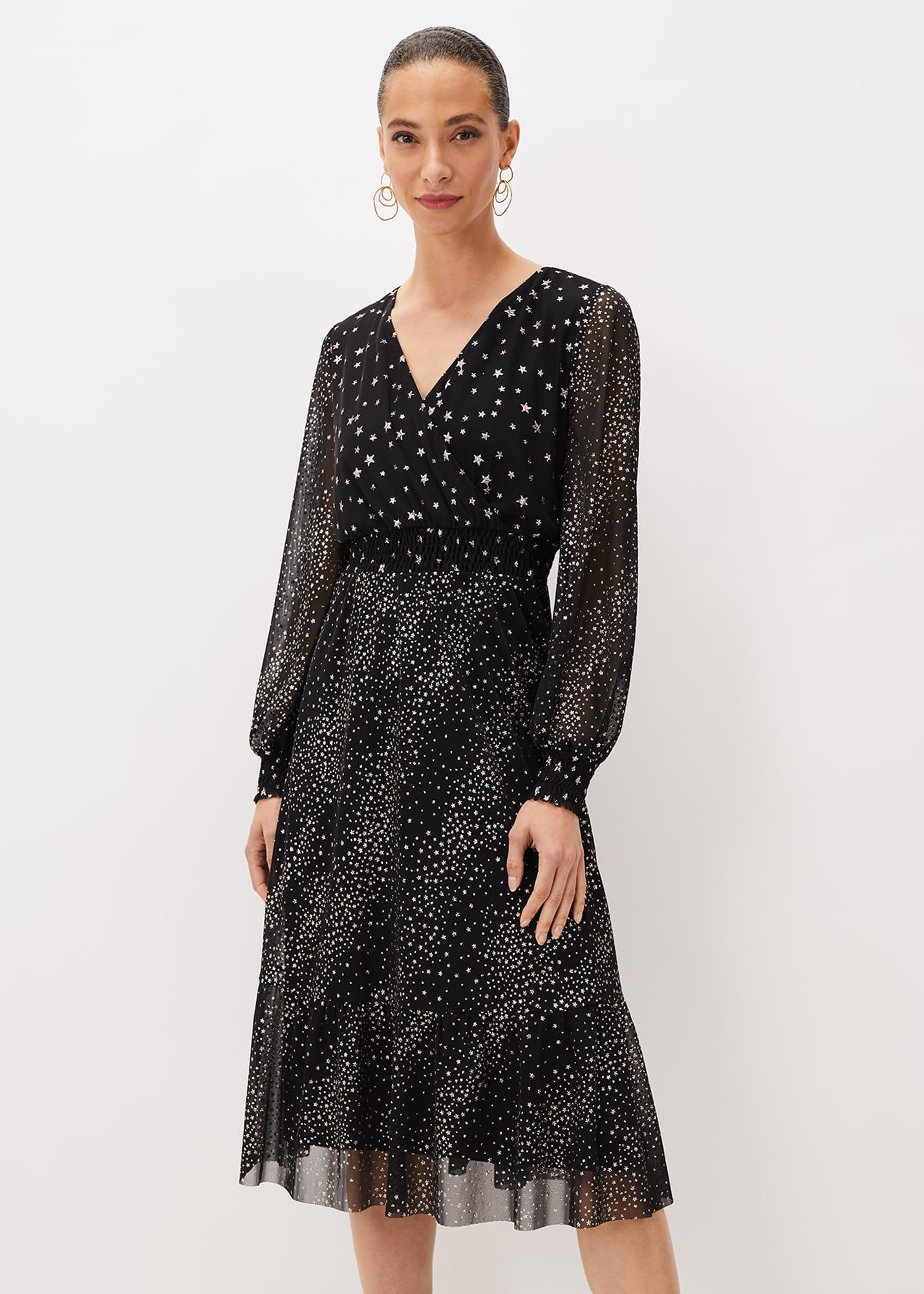 Star Shimmer Wrap Dress