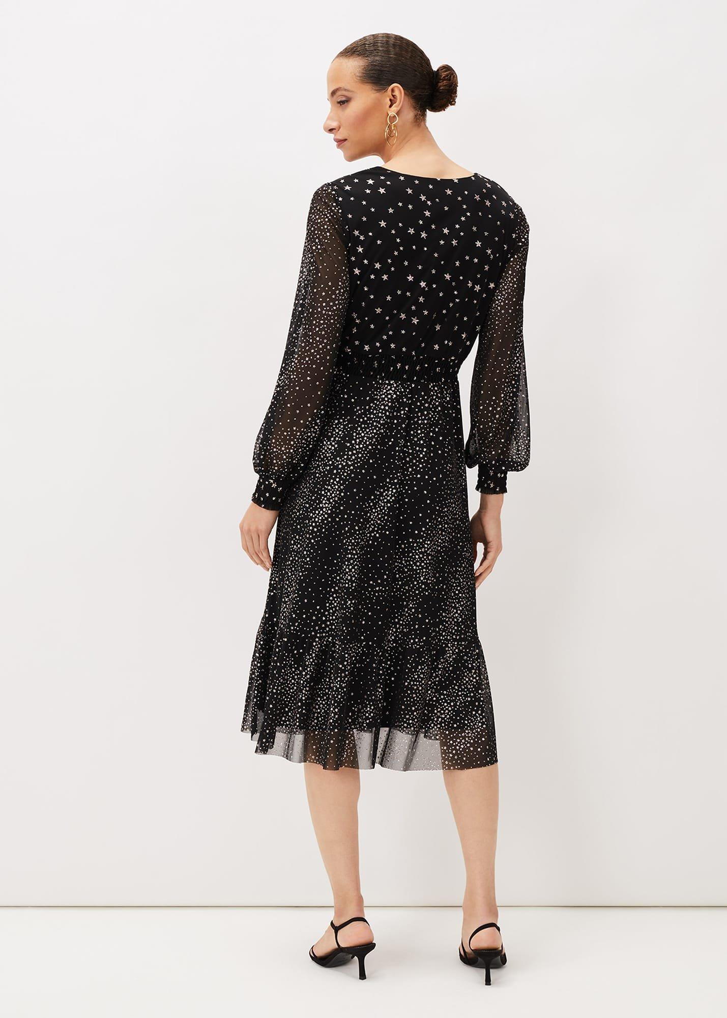 Star Shimmer Wrap Dress