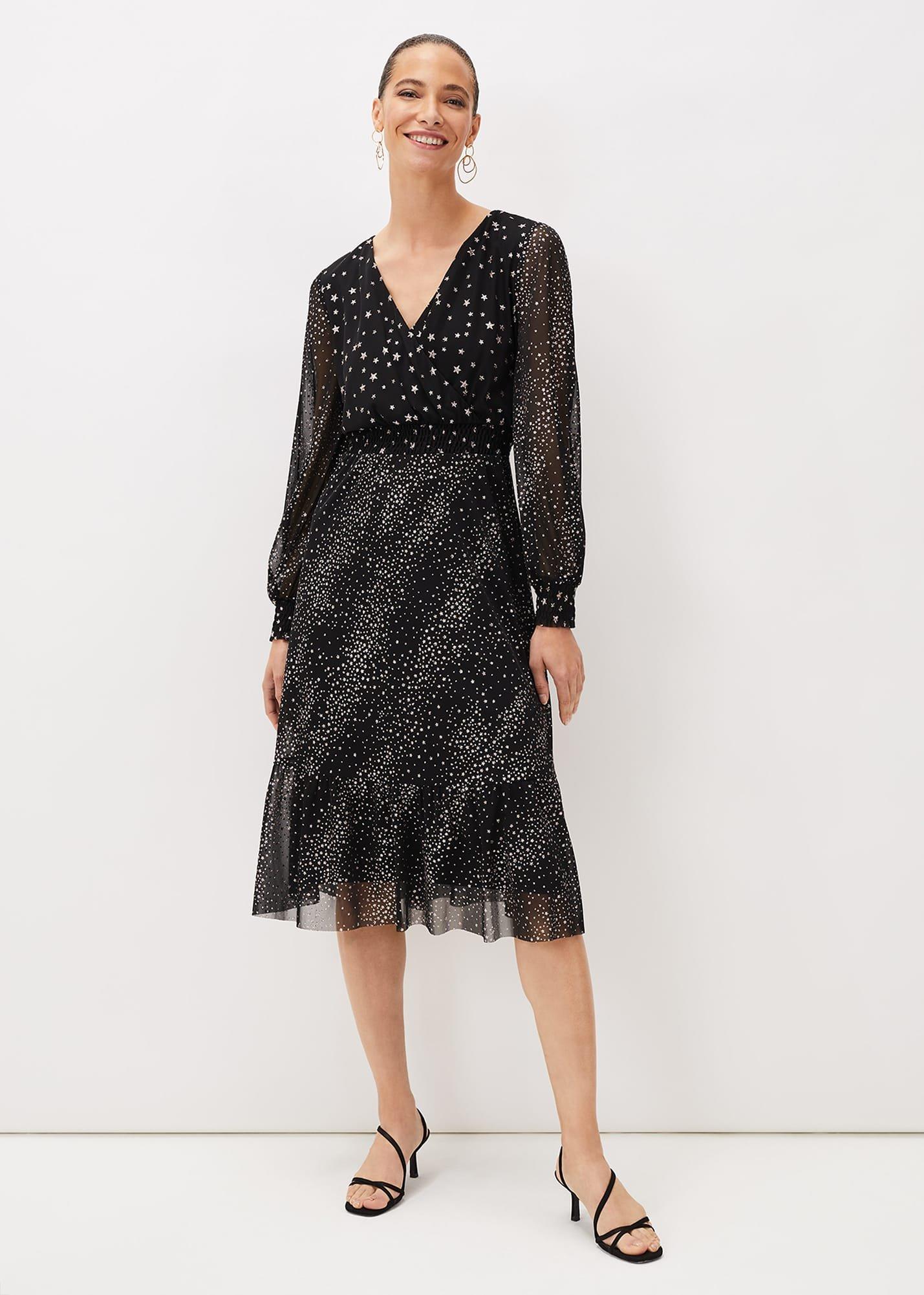 Star Shimmer Wrap Dress