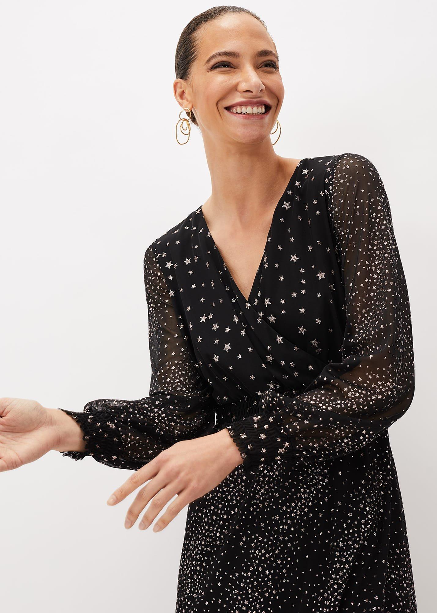Star Shimmer Wrap Dress