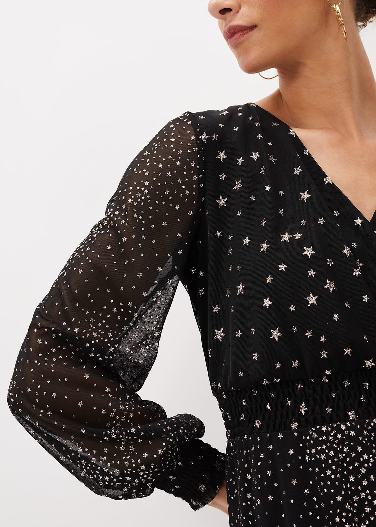 Star Shimmer Wrap Dress