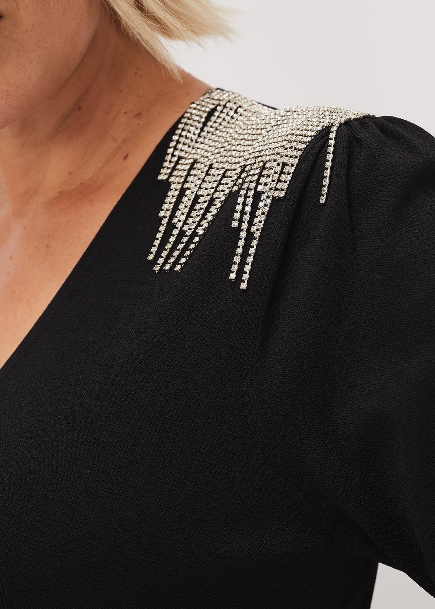 Nieves Embellished Shoulder Dress