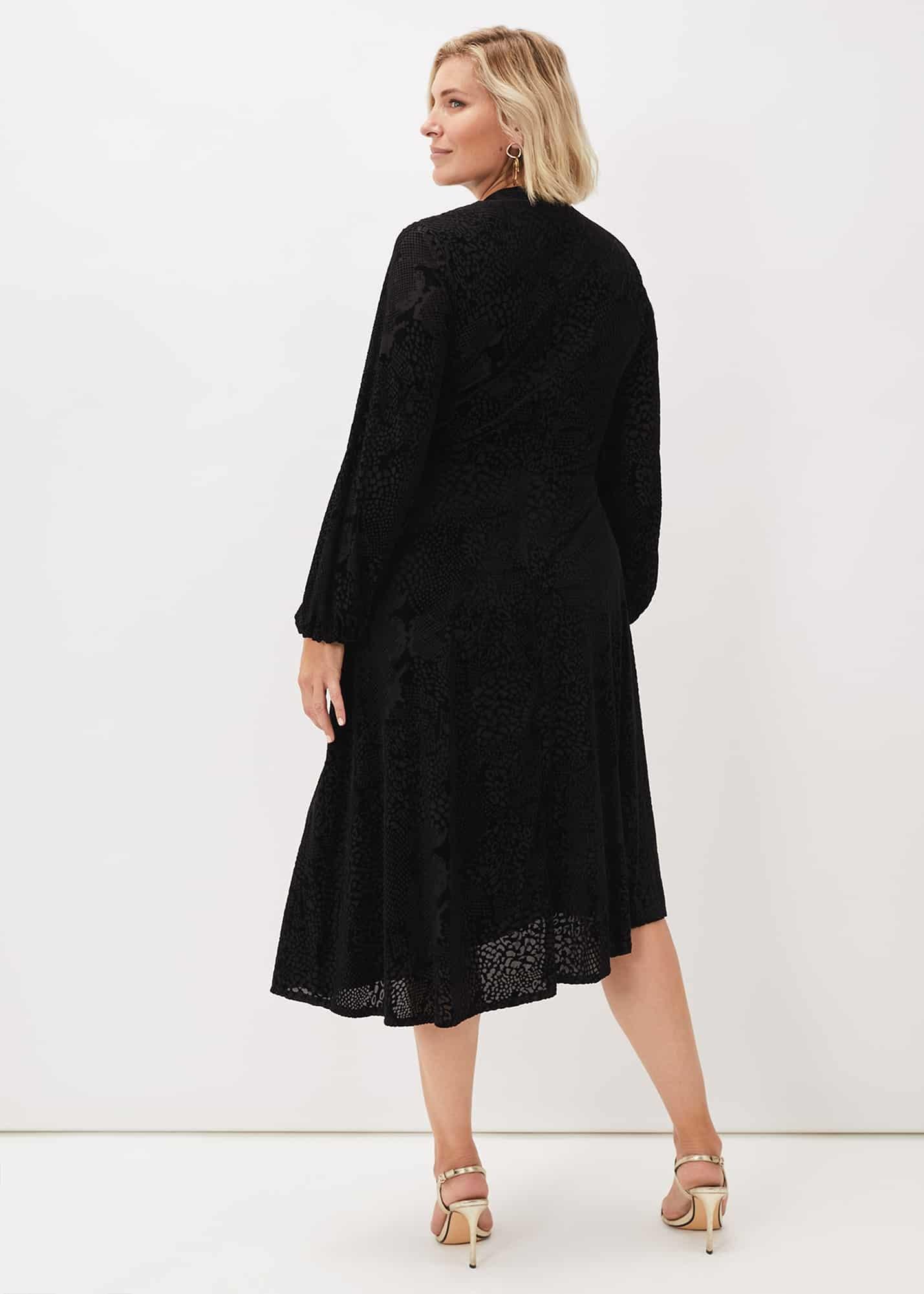Devore Tie Asymmetric Dress