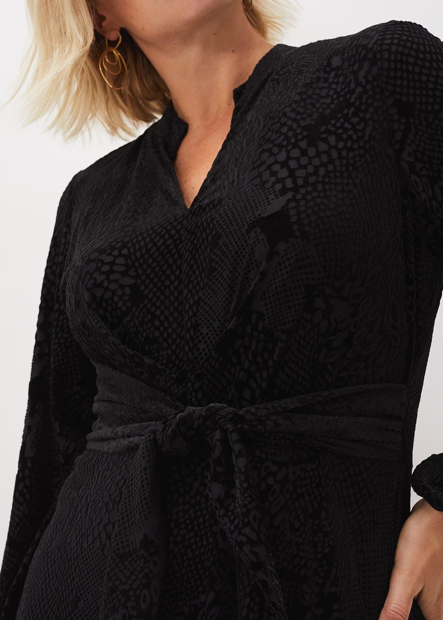 Devore Tie Asymmetric Dress