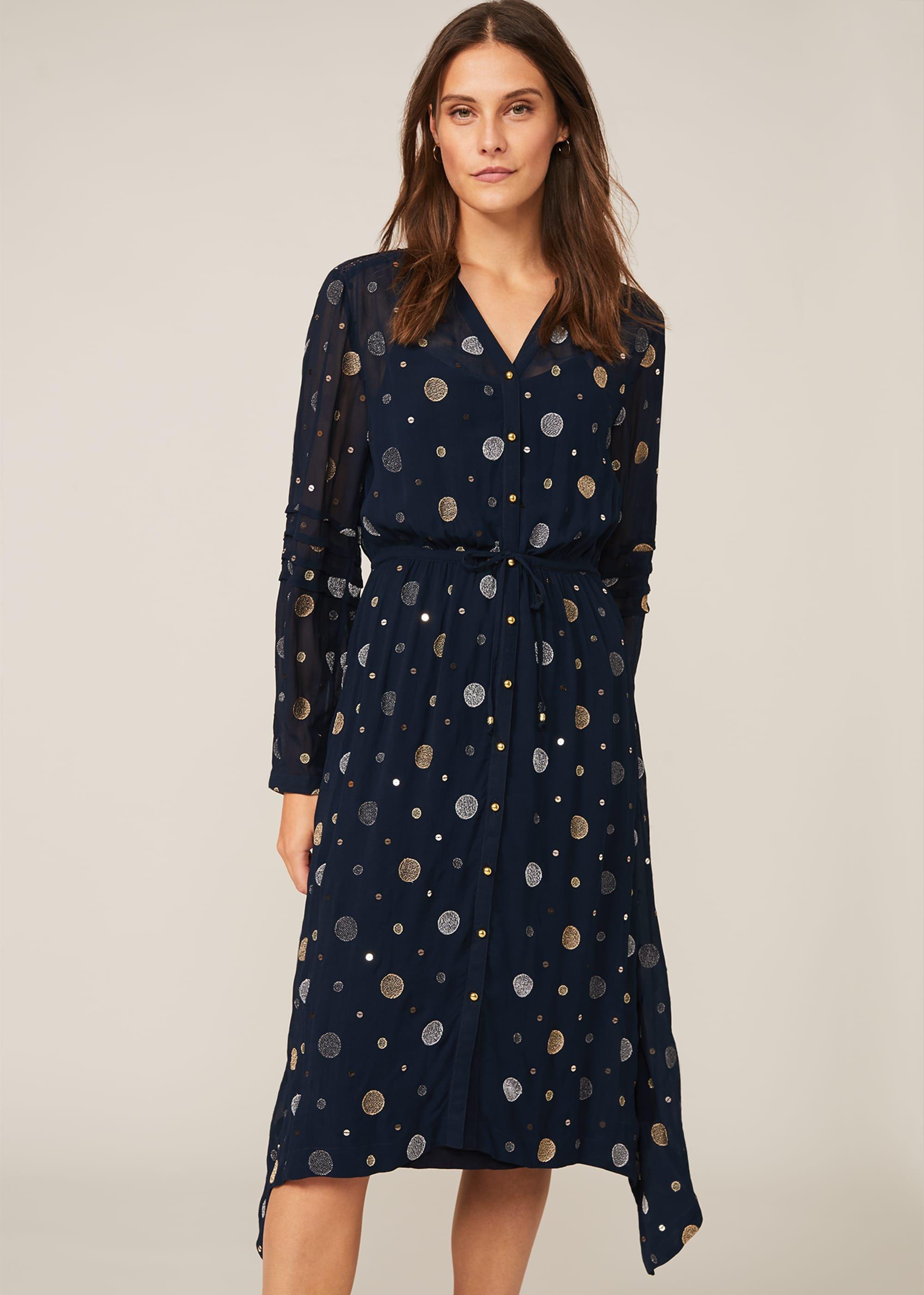 Eve Embroidered Spot Dress