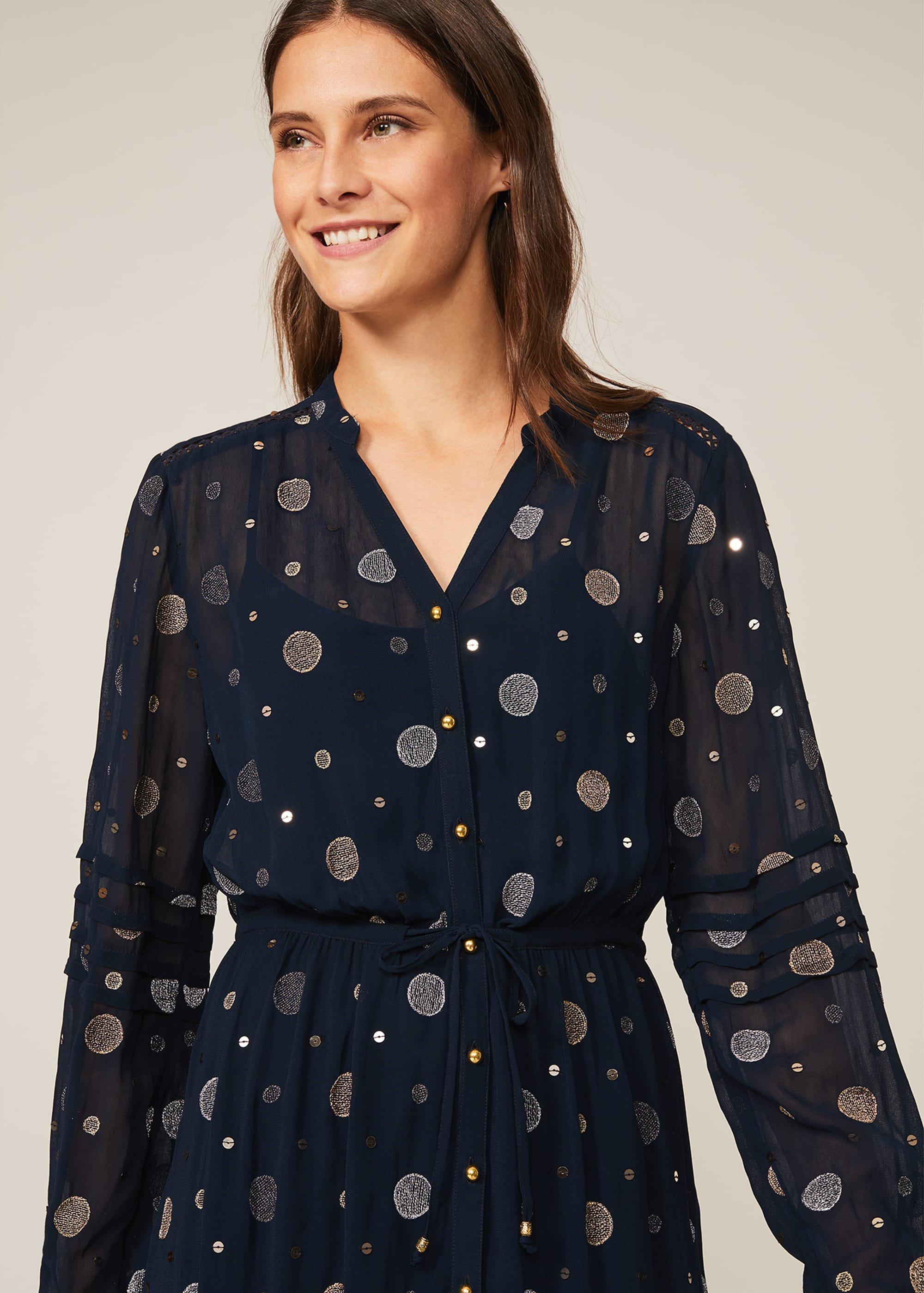 Eve Embroidered Spot Dress