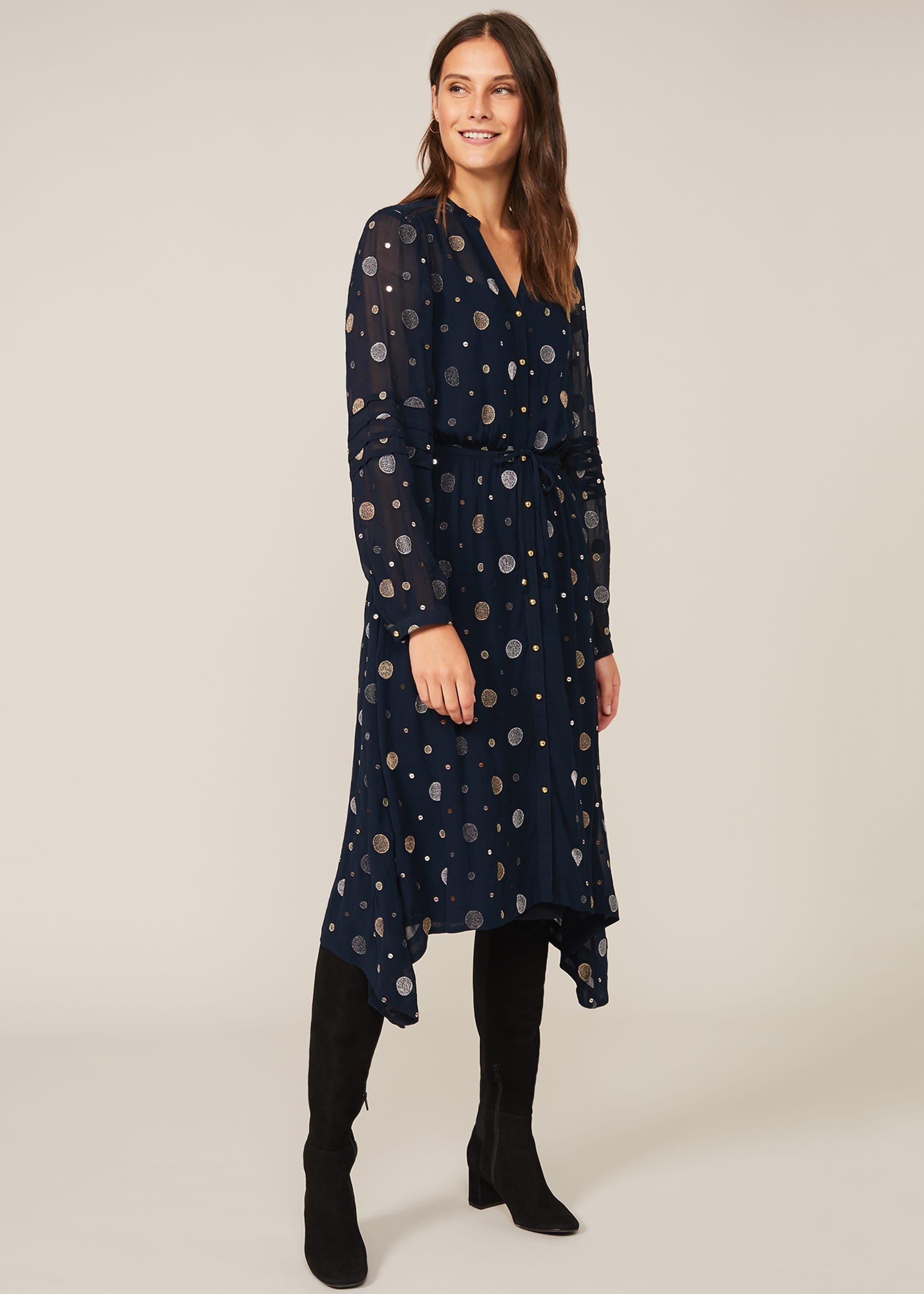 Eve Embroidered Spot Dress