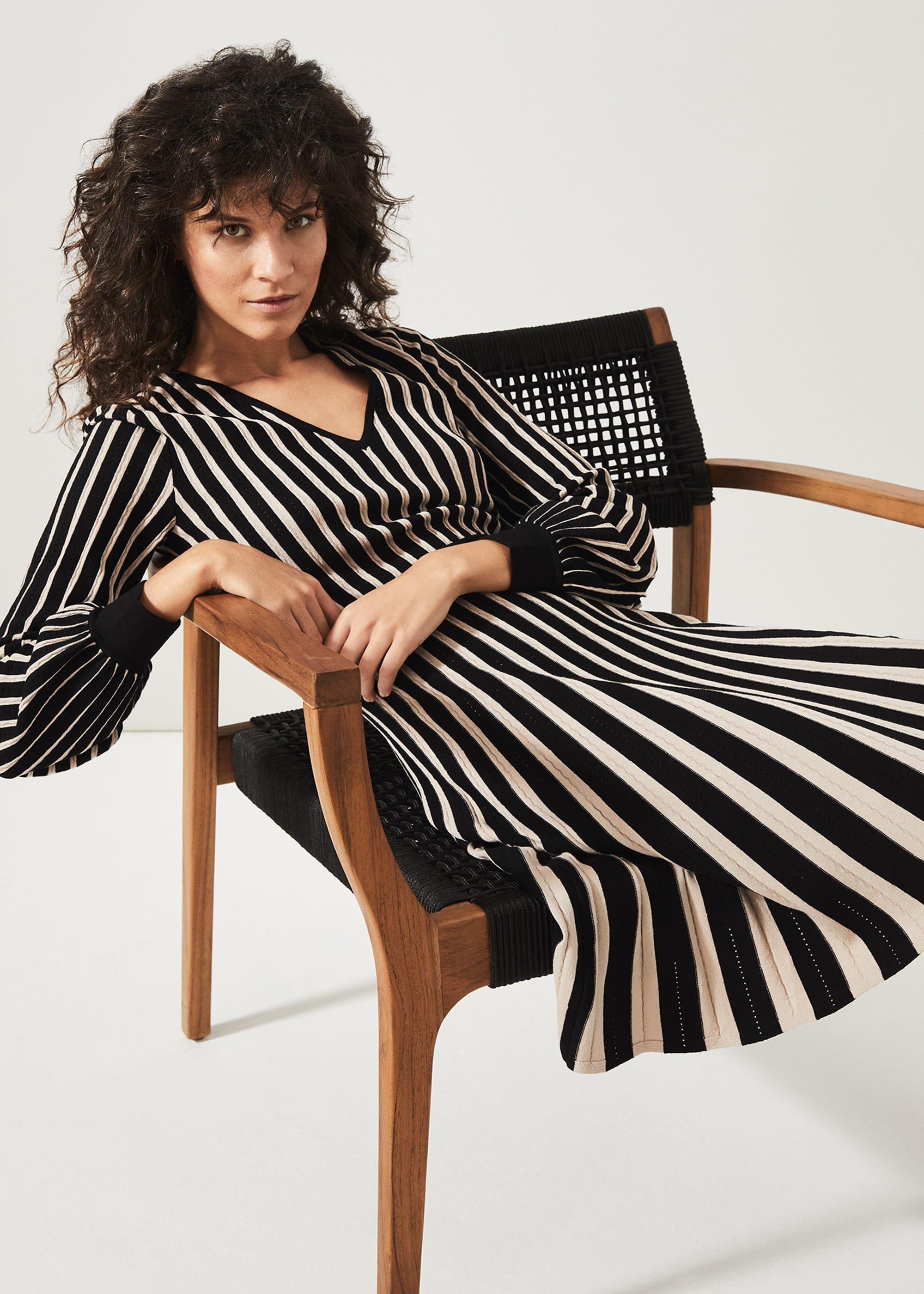 Adelheid Stripe Fit And Flare Dress