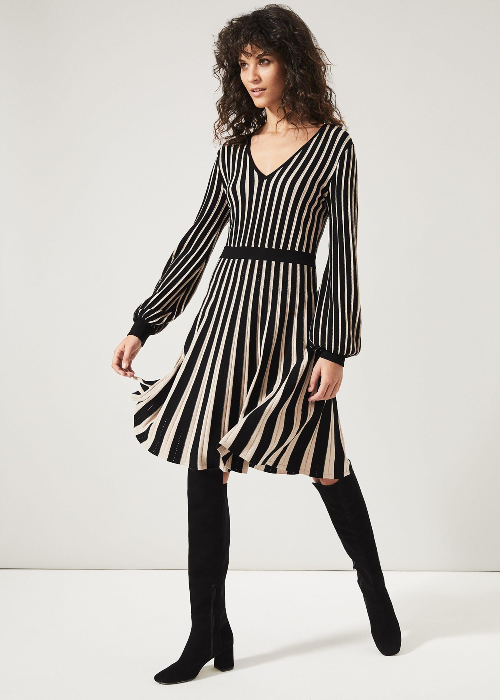 Adelheid Stripe Fit And Flare Dress