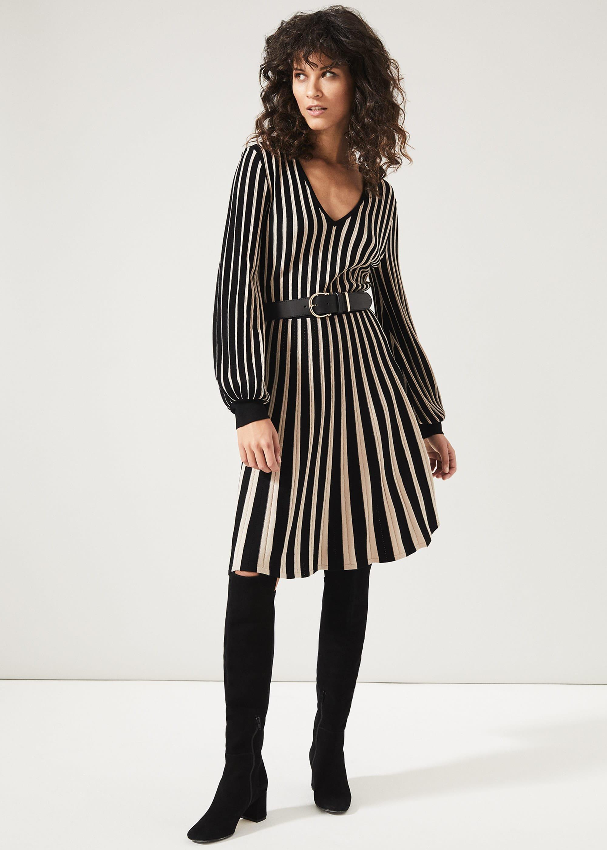 Adelheid Stripe Fit And Flare Dress