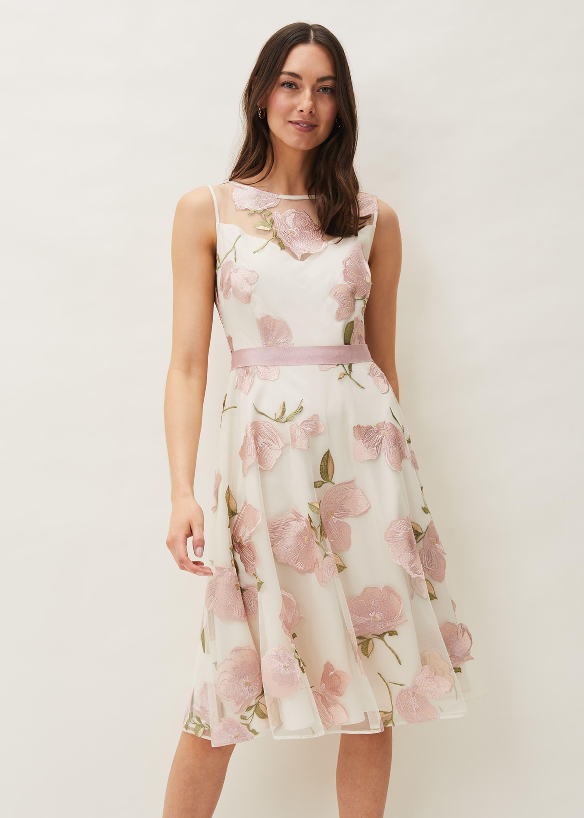 Charlotte Floral Embroidered Dress | Phase Eight UK |